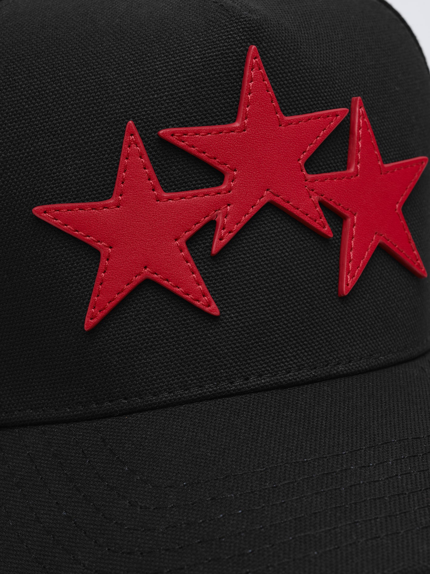 THREE STAR STAGGERED AMIRI FULL CANVAS HAT - Black Red