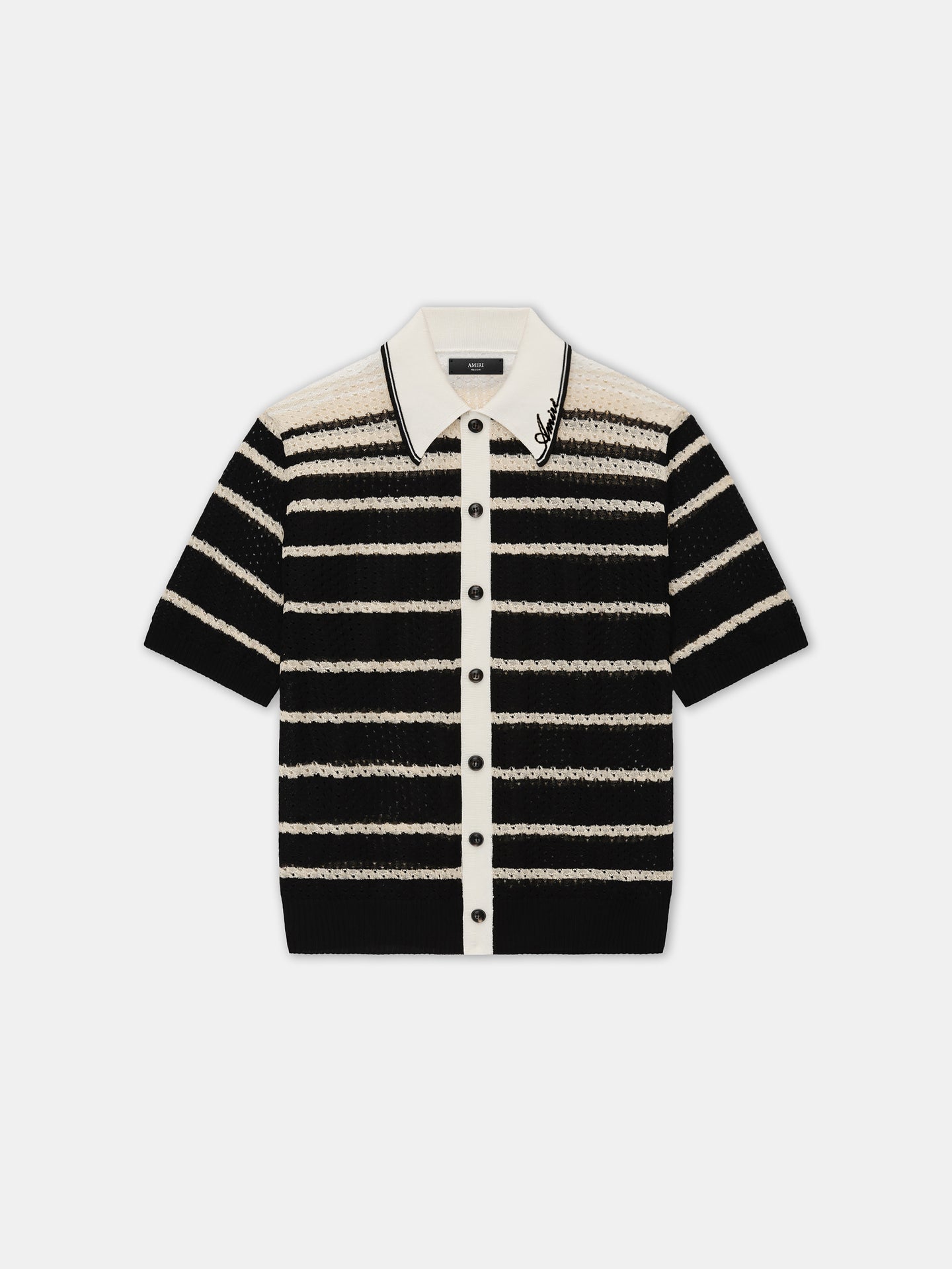 STRIPED BUTTON DOWN SHIRT - Black - AMIRI
