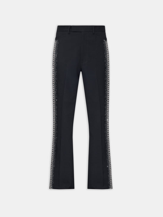 CRYSTAL STRIPE FLARE PANT - BLACK - AMIRI