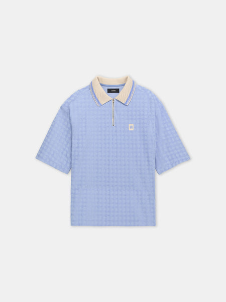 MA QUAD ZIP TOWELING POLO - Skyline Blue