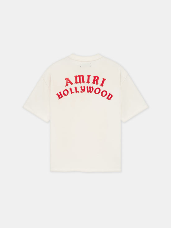 AMIRI HOLLYWOOD OVERSIZED TEE - Ivory Red - AMIRI