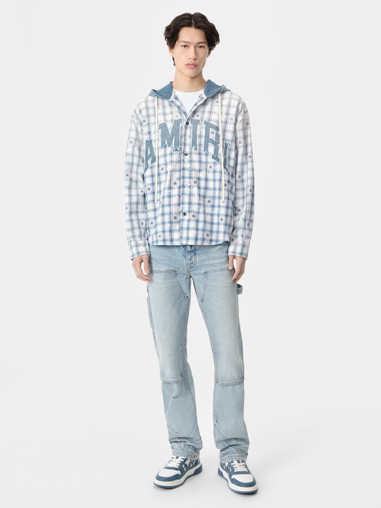 AMIRI HOODED OVERSHIRT - Cerulean