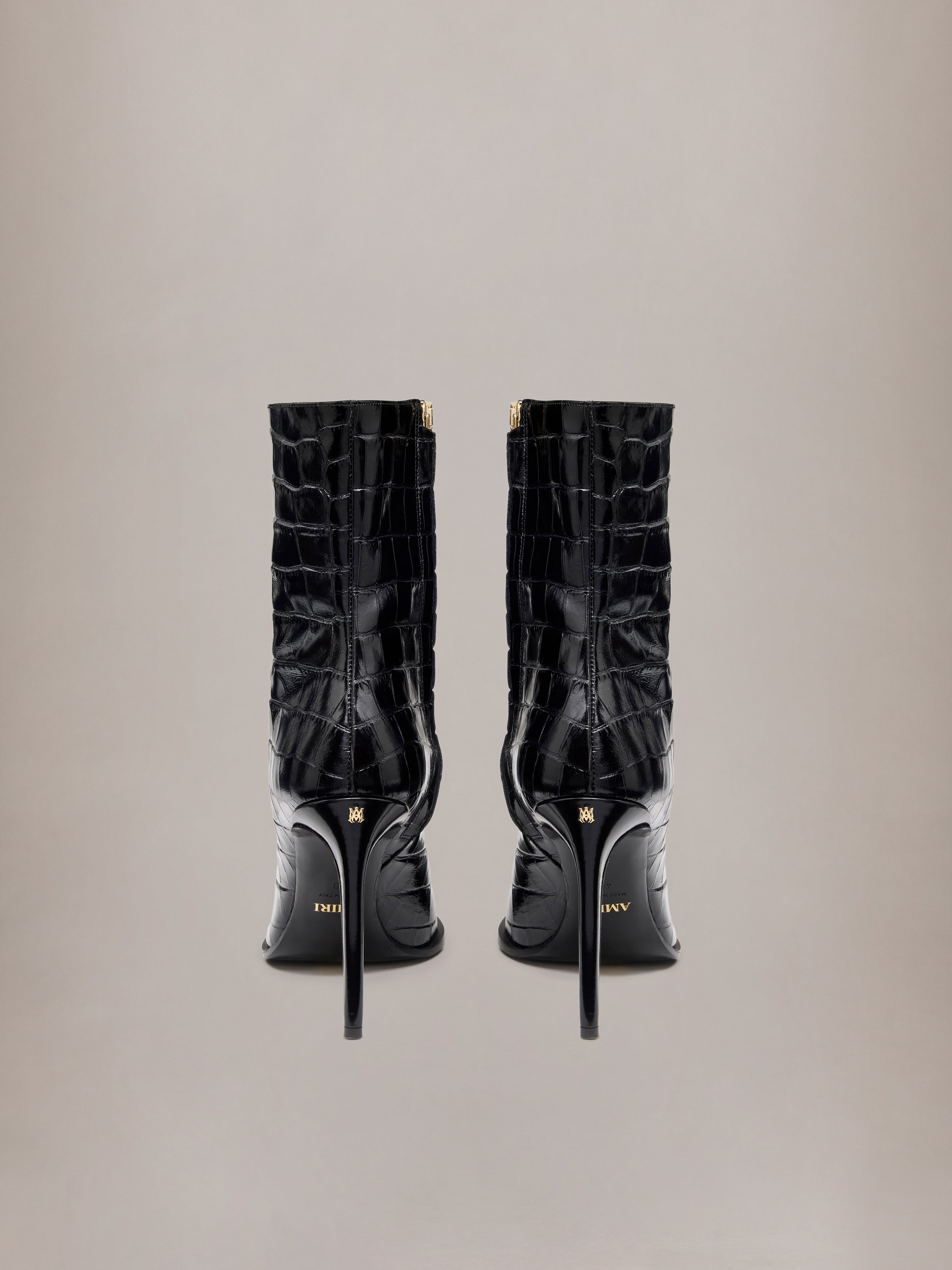 WOMEN - WOMEN'S CROC DEBOSSED MA STILETTO BOOT - BLACK