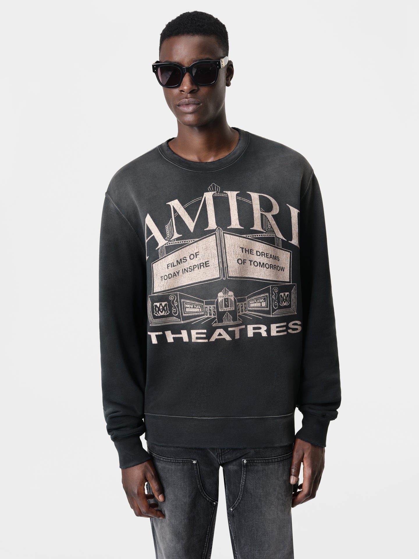 AMIRI THEATERS VINTAGE CREW - Black