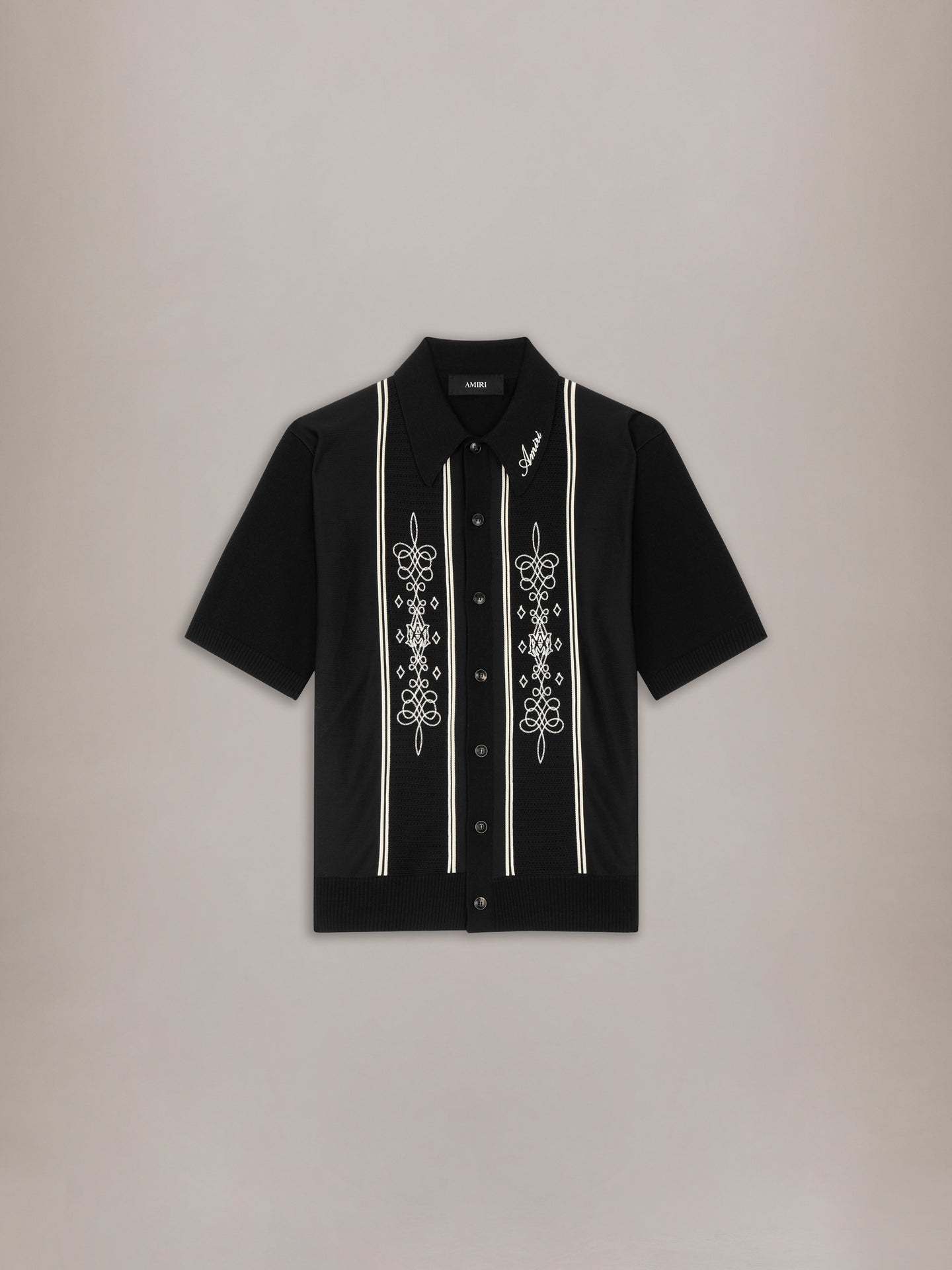 MA PANELED KNIT SHIRT - Black - AMIRI