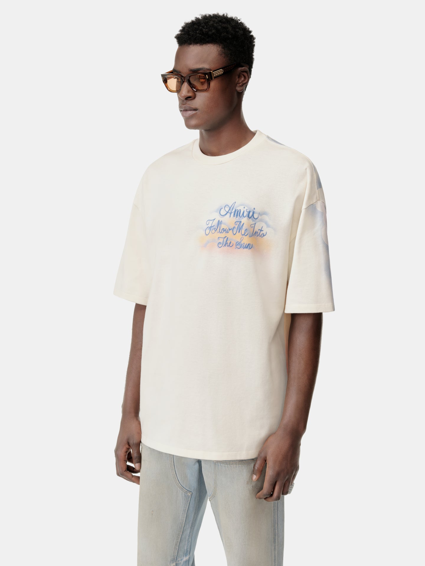 FOLLOW ME OVERSIZED TEE - Ivory - AMIRI