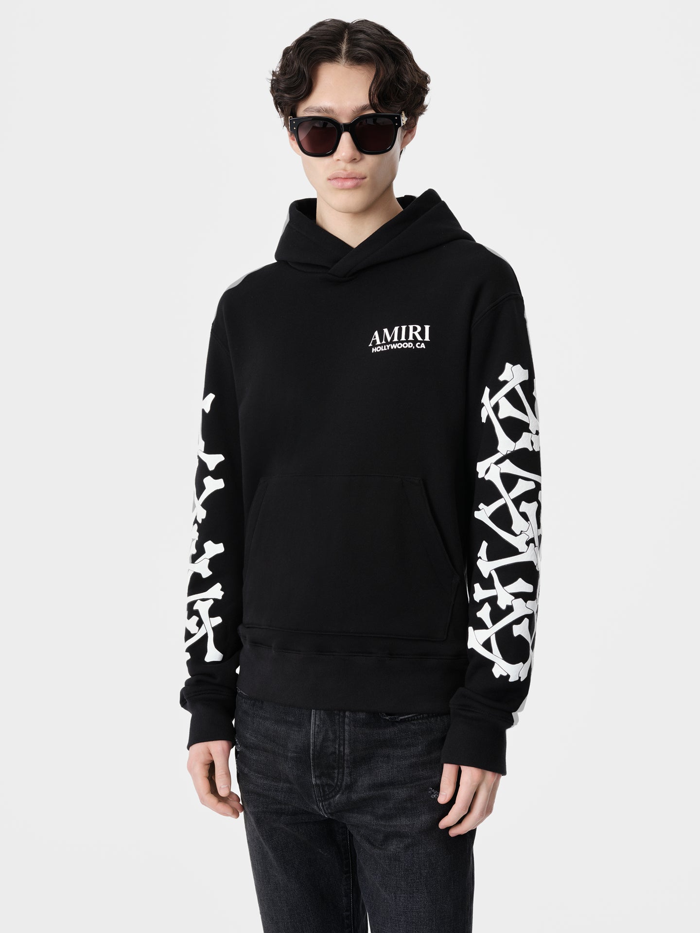 BONES STACKED HOODIE - Black