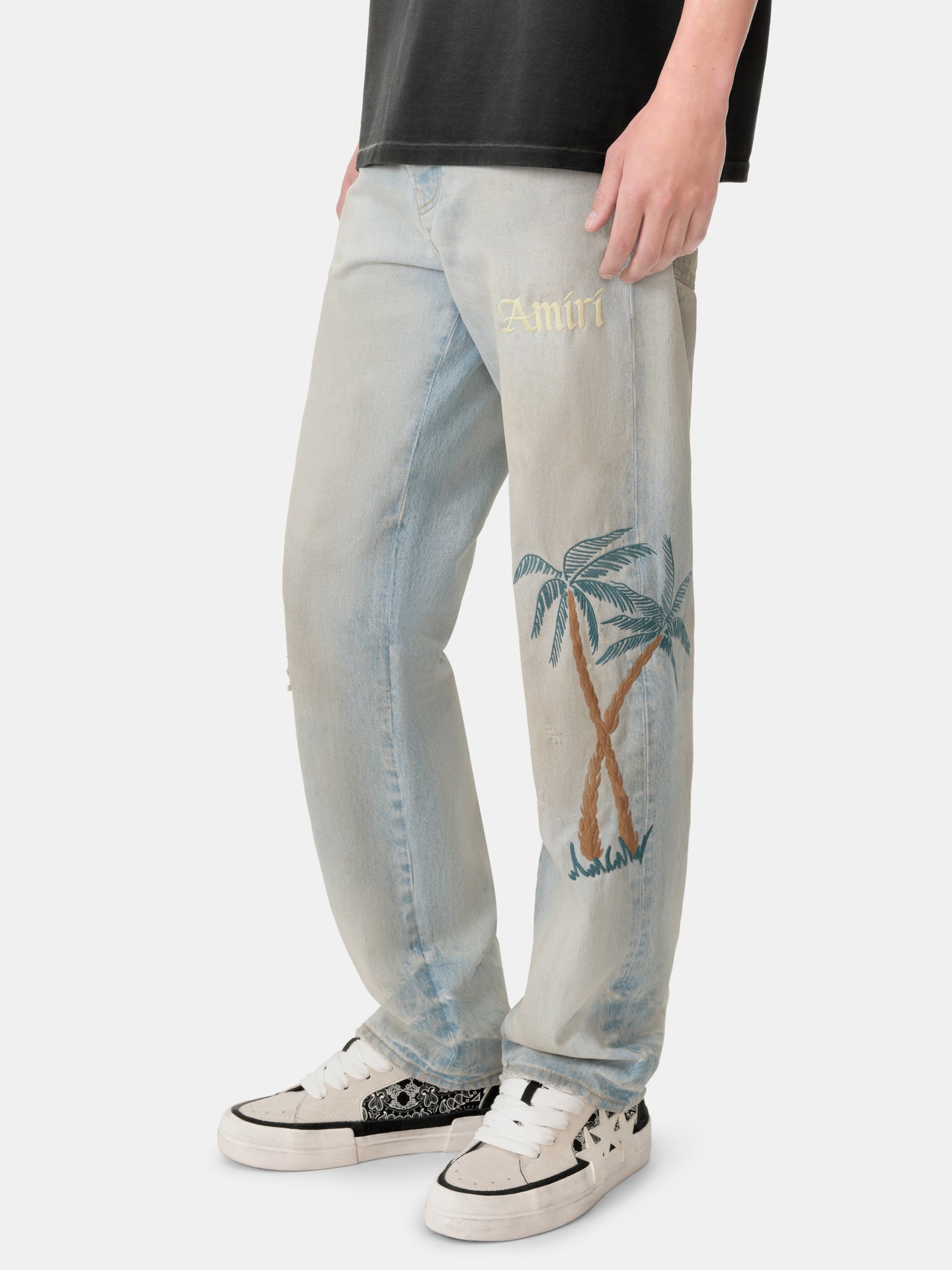 EMBROIDERED SINNERS JEAN - Perfect Antique Indigo - AMIRI