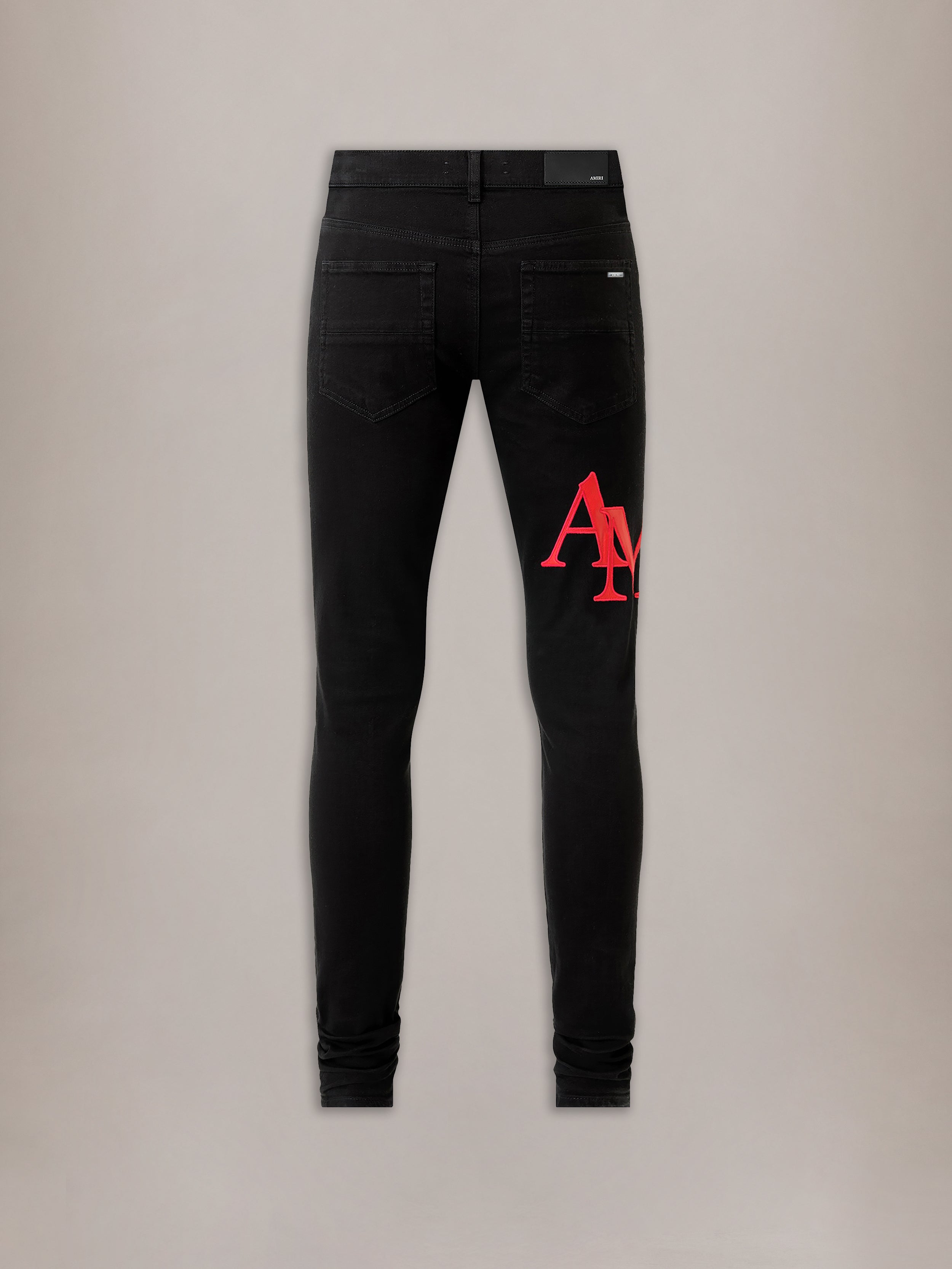 パンツ AMIRI jeans 36 STAGGERED LOGO SKINNY JEAN - Black Red – AMIRI