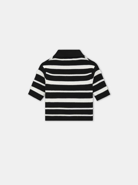 WOMEN - WOMEN'S MA STRIPED POLO - Black