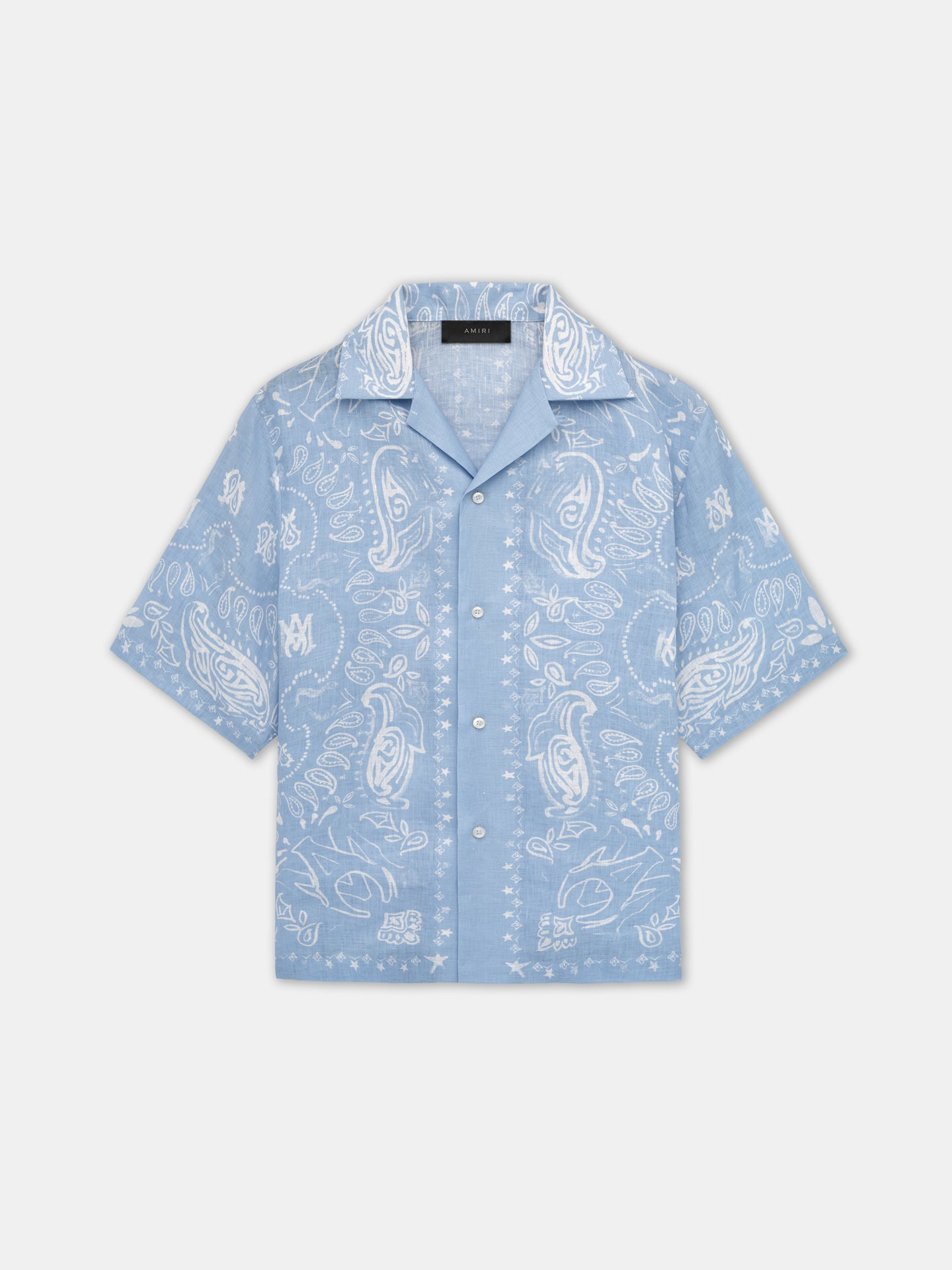 BANDANA WATERCOLOR CAMP SHIRT - Cerulean