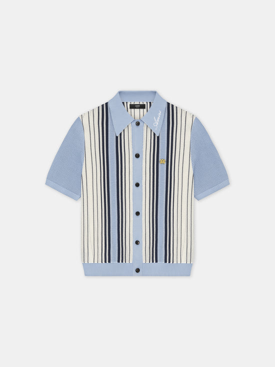 AMIRI SCRIPT STRIPE SHIRT - Ashley Blue - AMIRI
