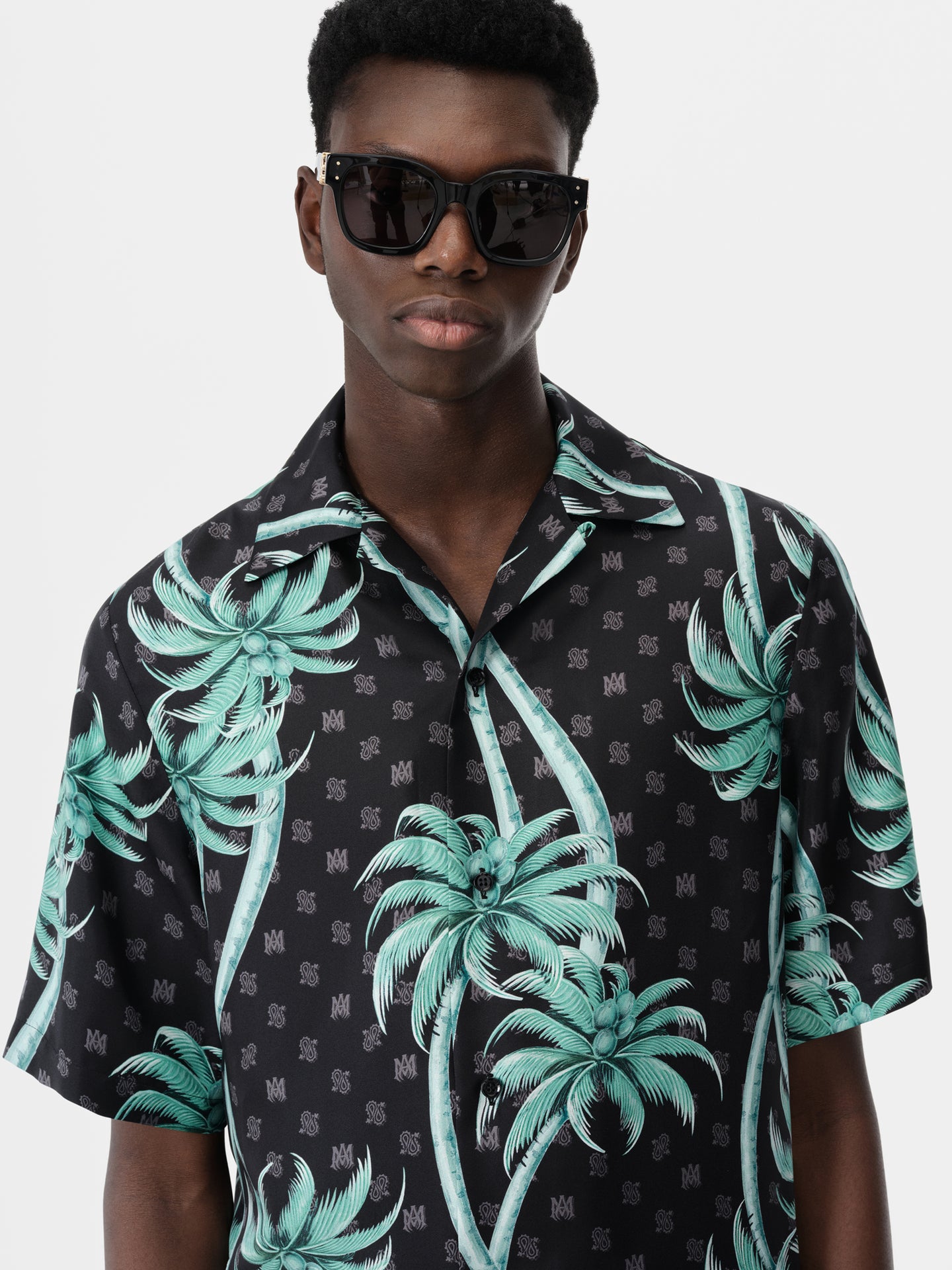 PALM BOWLING SHIRT - Black