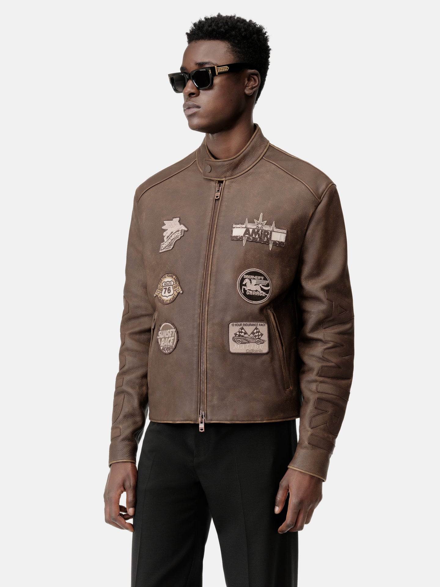 AMIRI PATCH RACER JACKET - Walnut Brown - AMIRI