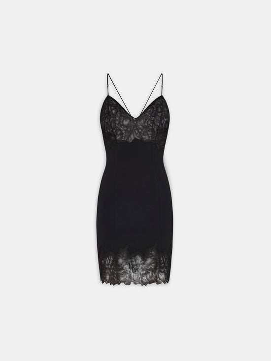 WOMEN - WOMEN'S MARBLE LACE MINI DRESS - BLACK - AMIRI