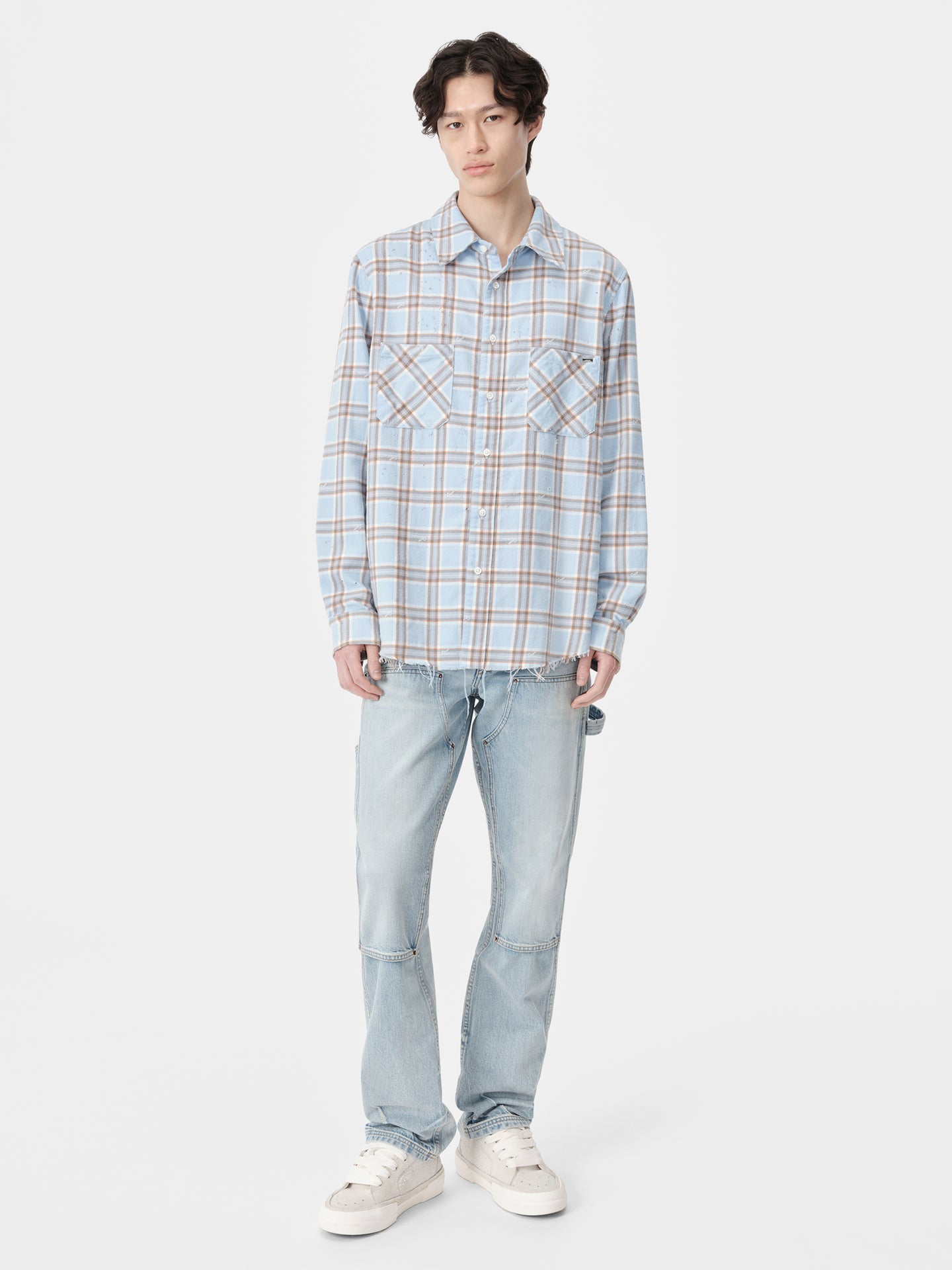 AMIRI SHOTGUN FLANNEL - Sea Blue