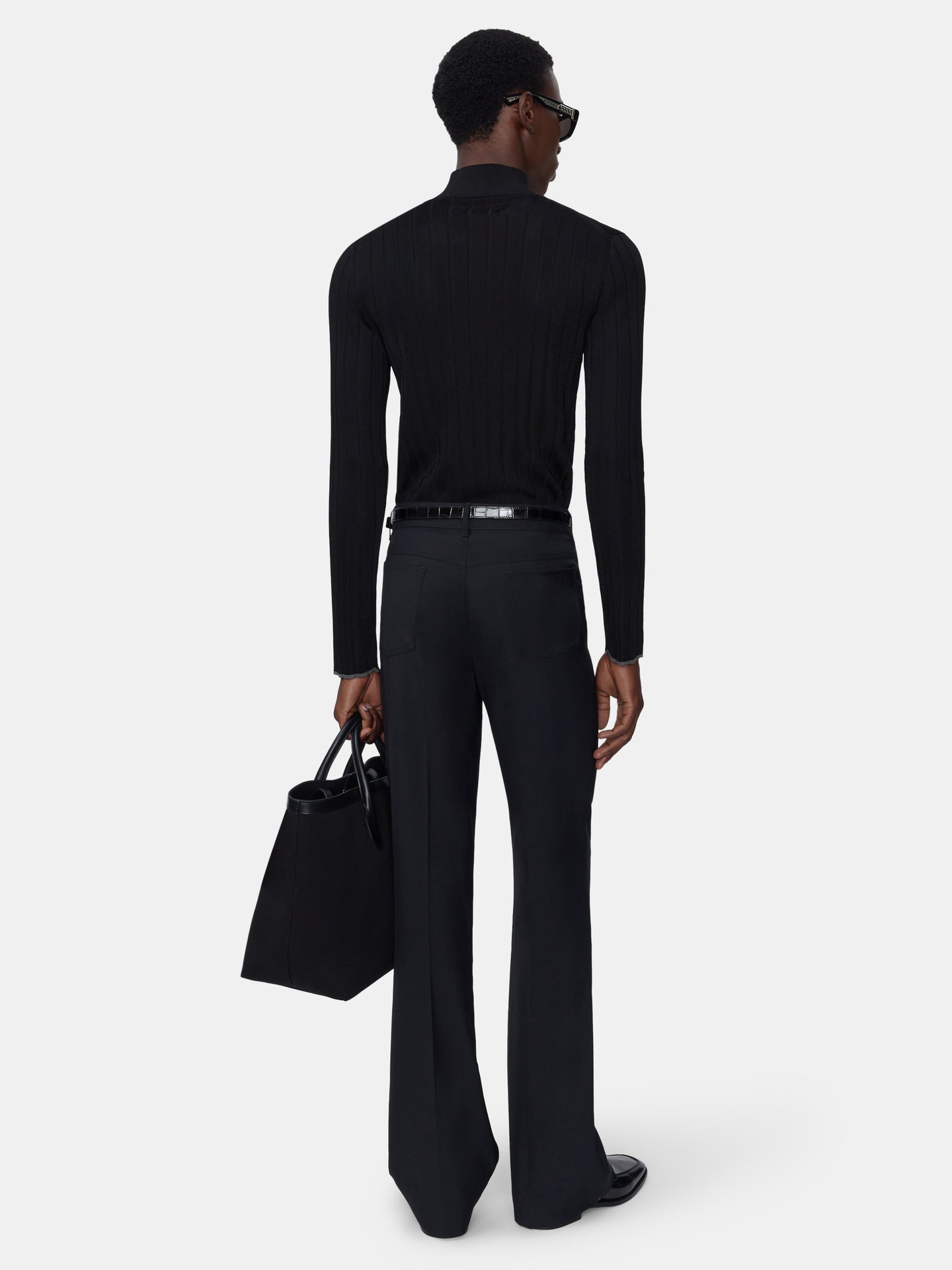 SCRIPT MOCK NECK SWEATER - BLACK - AMIRI