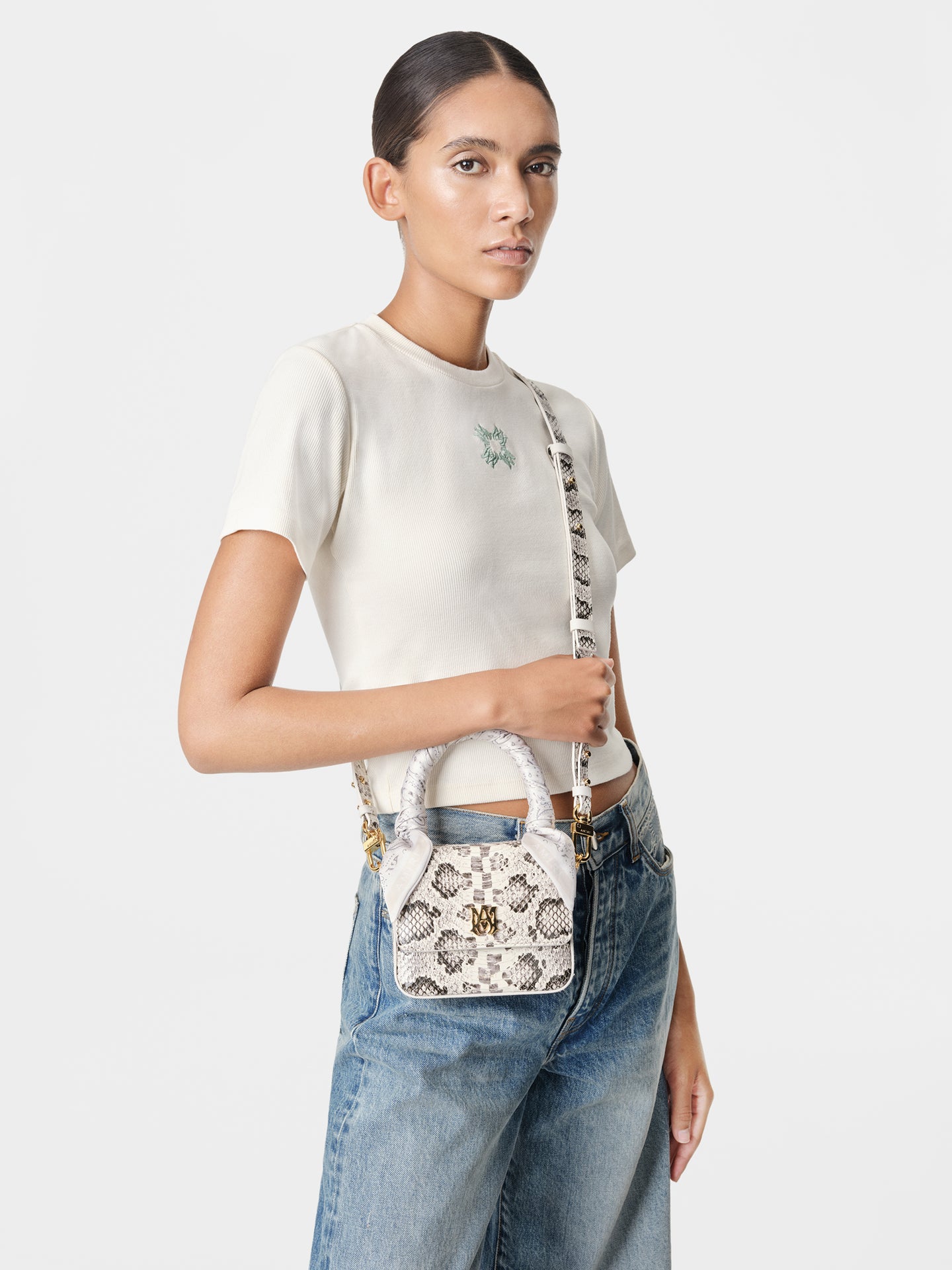 WOMEN - WOMEN'S SNAKE MICRO MA BAG - Alabaster