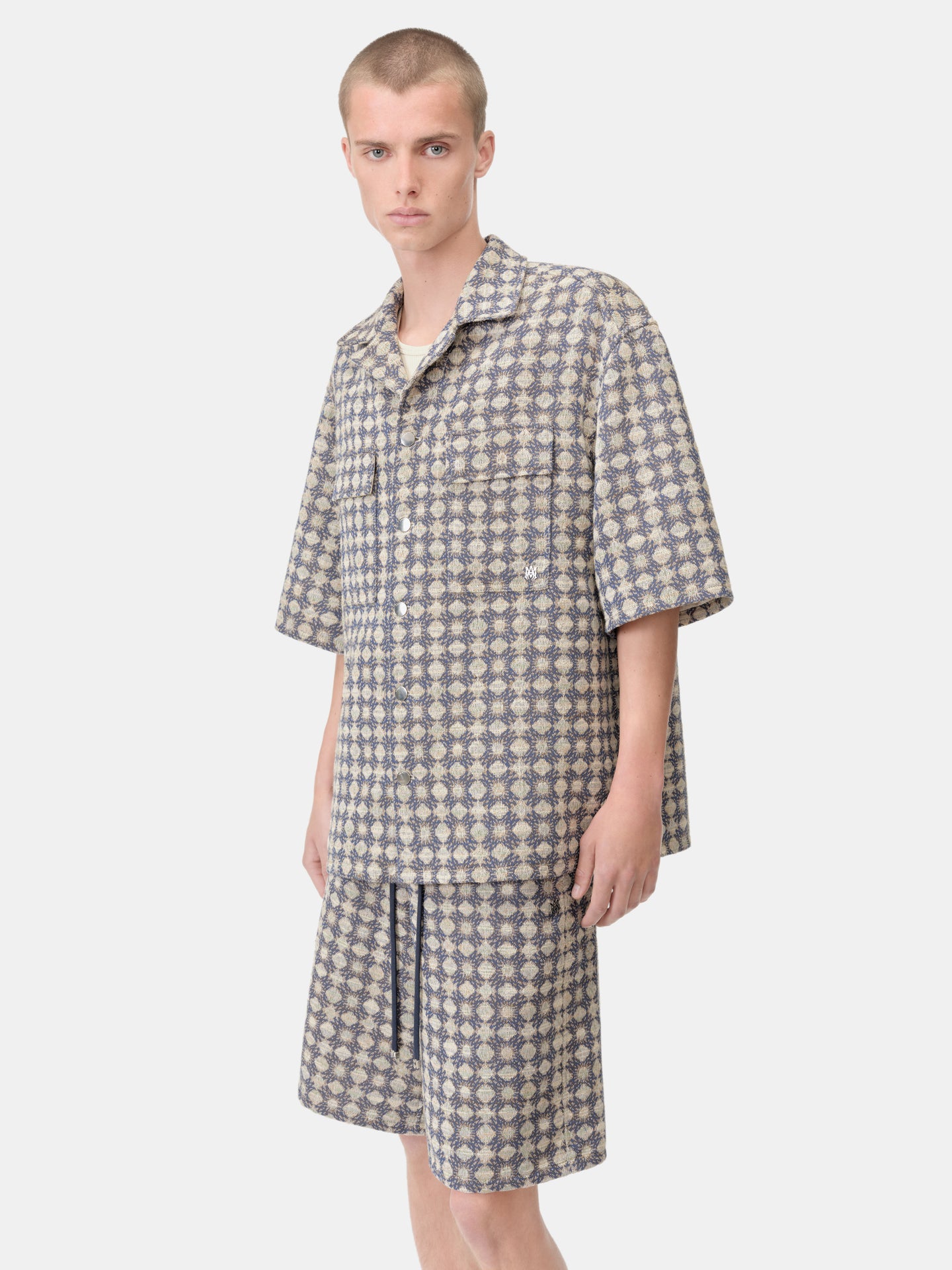 MA QUAD BOUCLE CAMP SHIRT - Midnight Blue - AMIRI