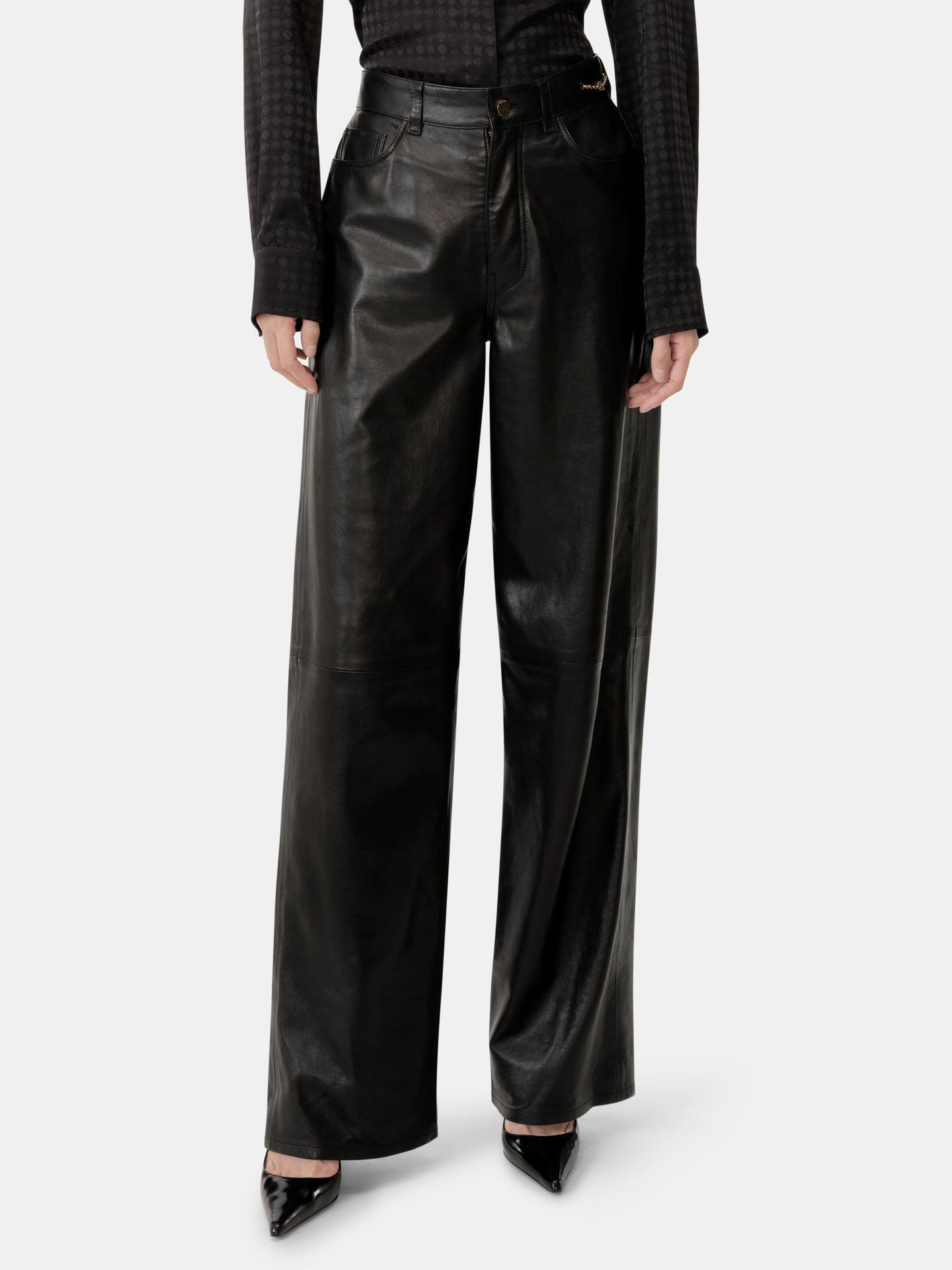 WOMEN - WOMEN'S LEATHER STRAIGHT PANT - Black - AMIRI