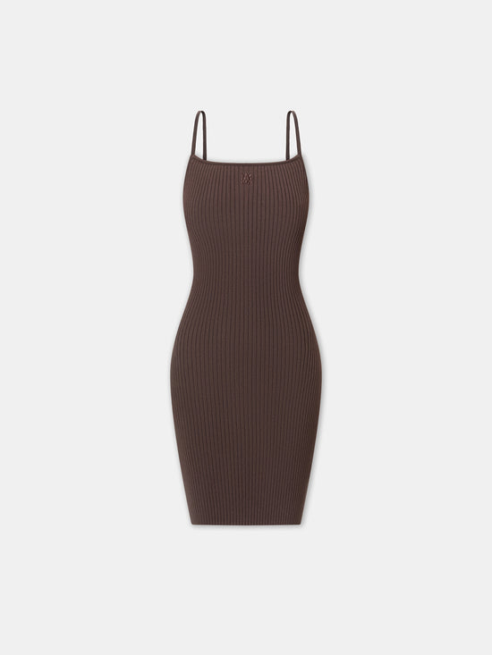 WOMEN - WOMEN'S MA TANK MINI DRESS - Walnut Brown - AMIRI