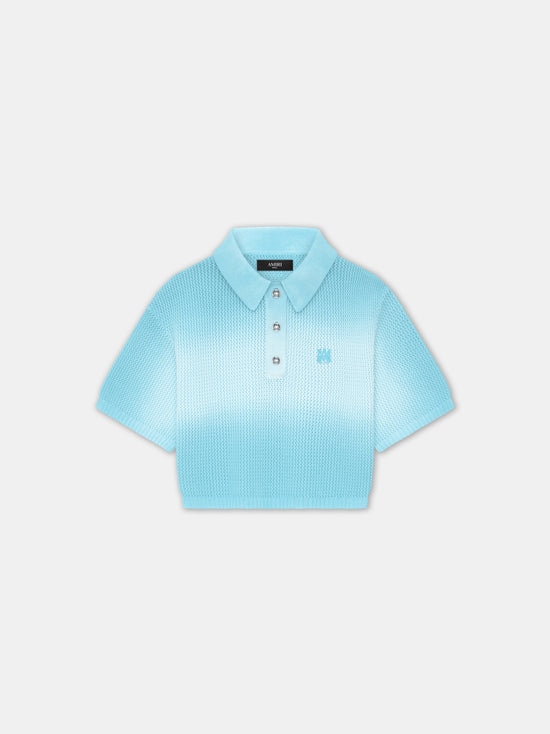 WOMEN - WOMEN'S MA CROPPED POLO - Ice Blue - AMIRI