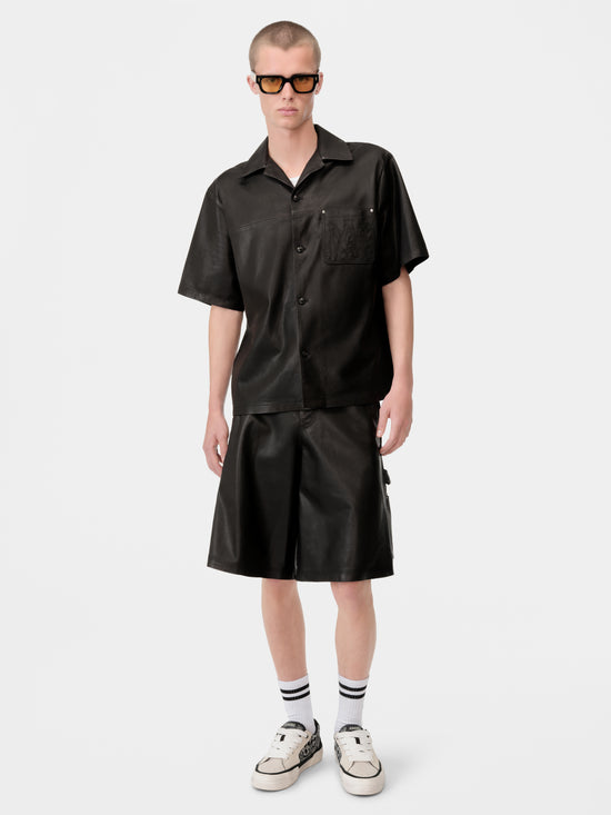 MA LEATHER CAMP SHIRT - Black - AMIRI