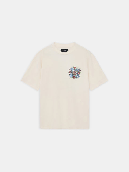 CRYSTAL OUT FOR TROUBLE OVERSIZED TEE - IVORY - AMIRI