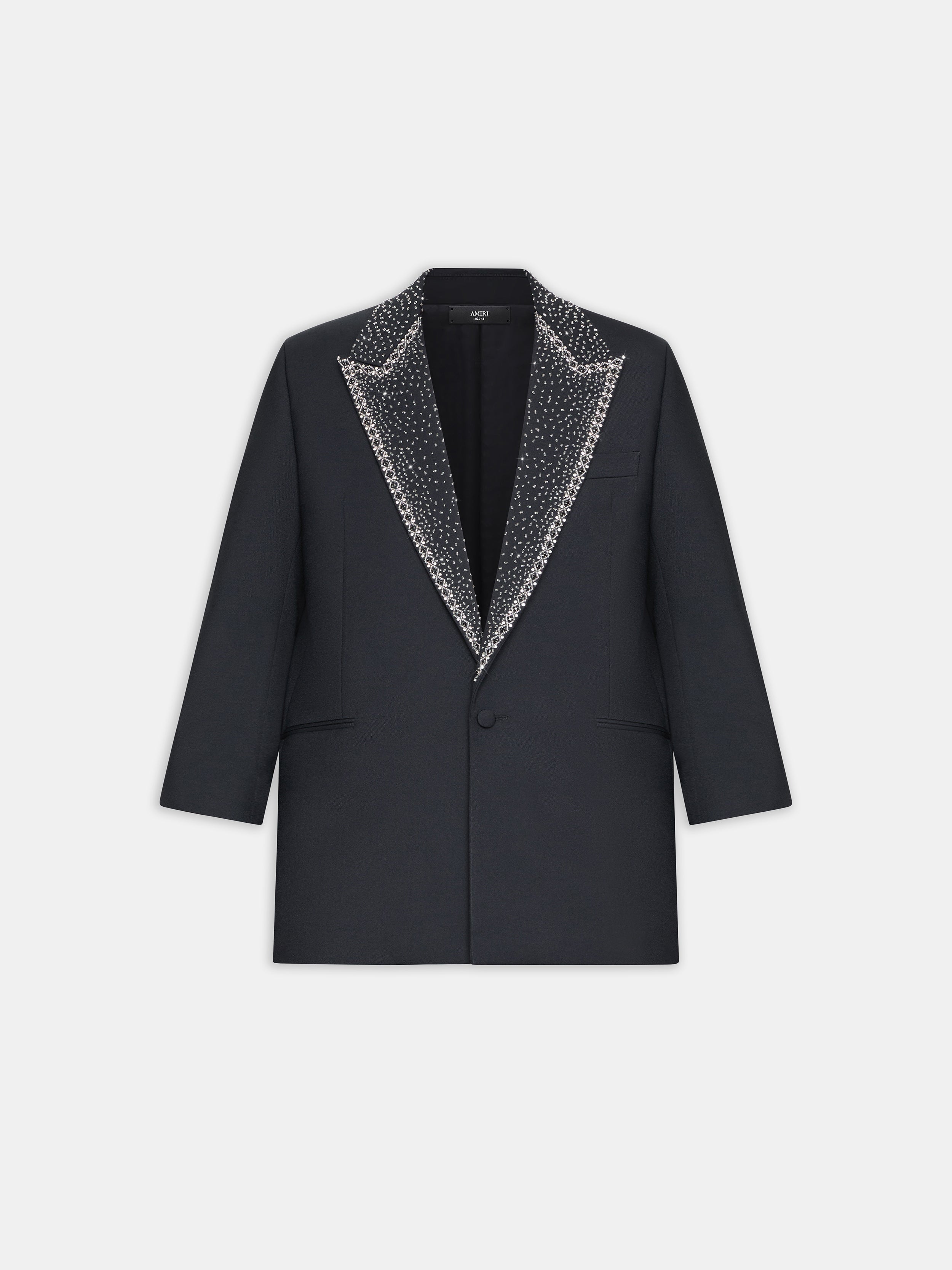 Product EMBELLISHED LAPEL SINGLE-BREASTED BLAZER - BLACK featured image