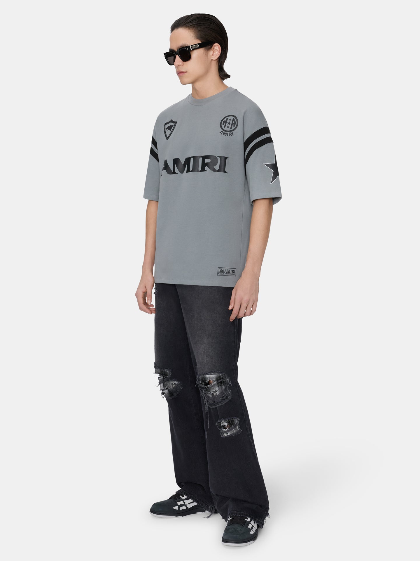 FLANNEL REPAIR BAGGY JEAN - STEEL BLACK - AMIRI