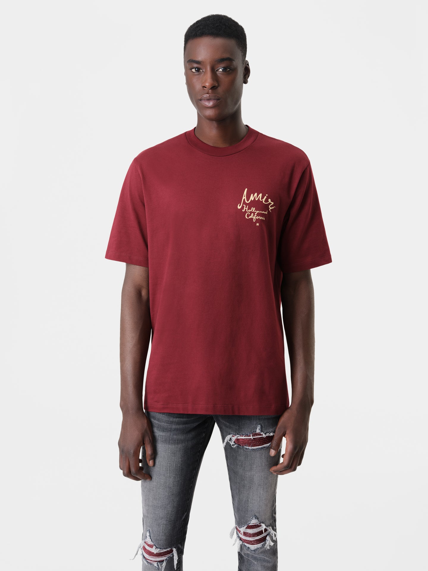 AMIRI HOLLYWOOD TEE - Burgundy