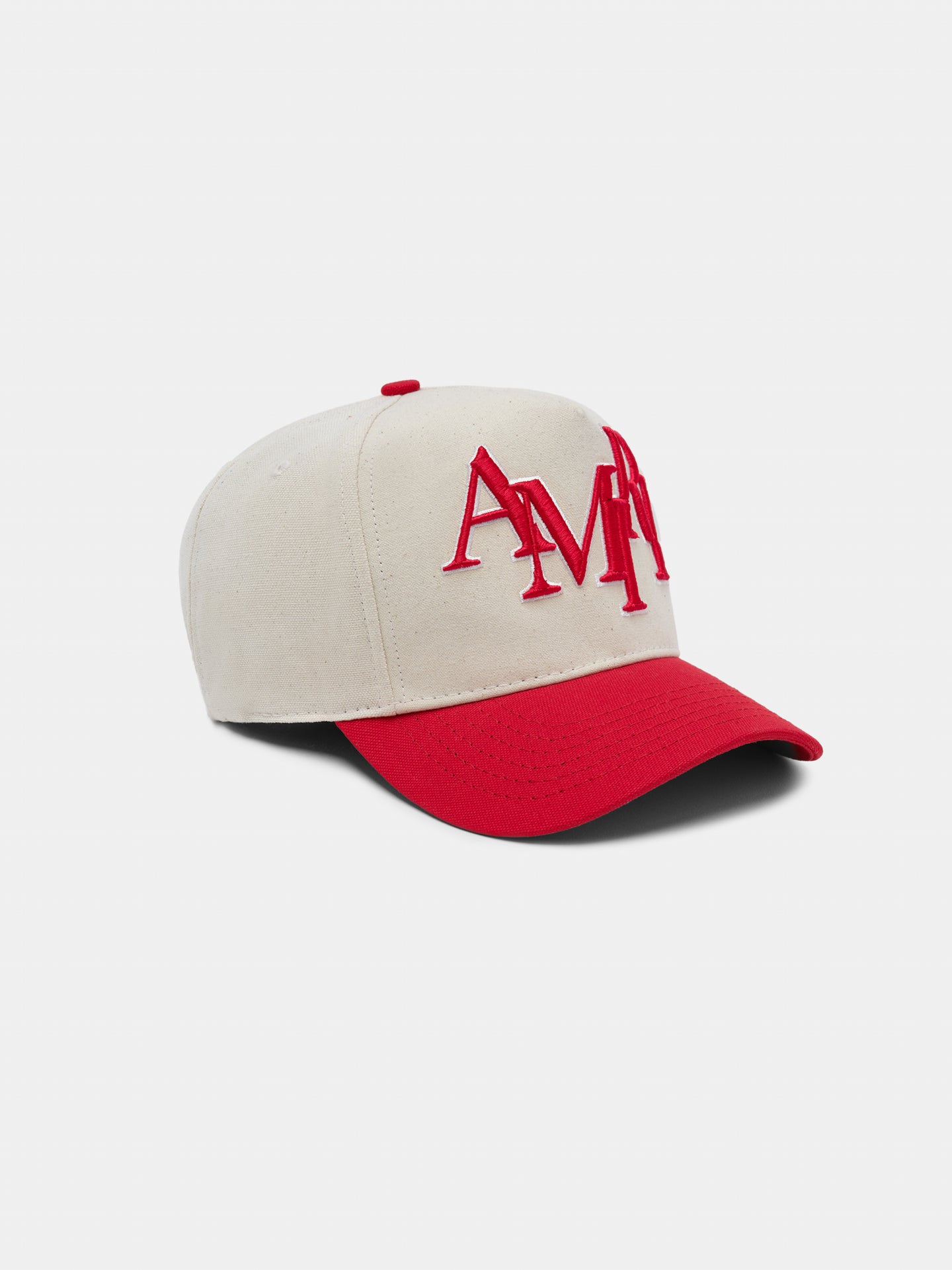 STAGGERED AMIRI CANVAS HAT - Alabaster Red