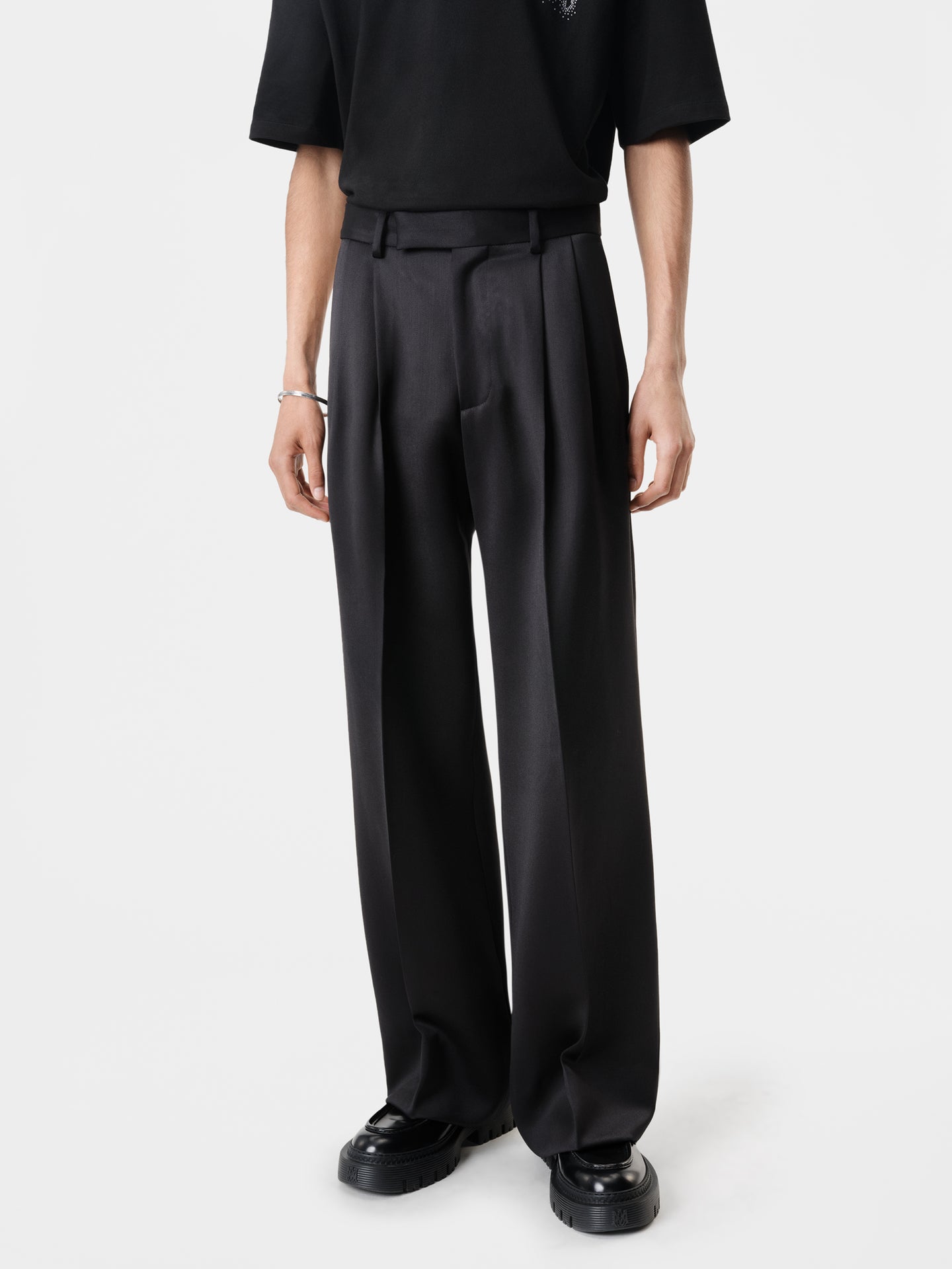 DOUBLE PLEATED PANT - Black