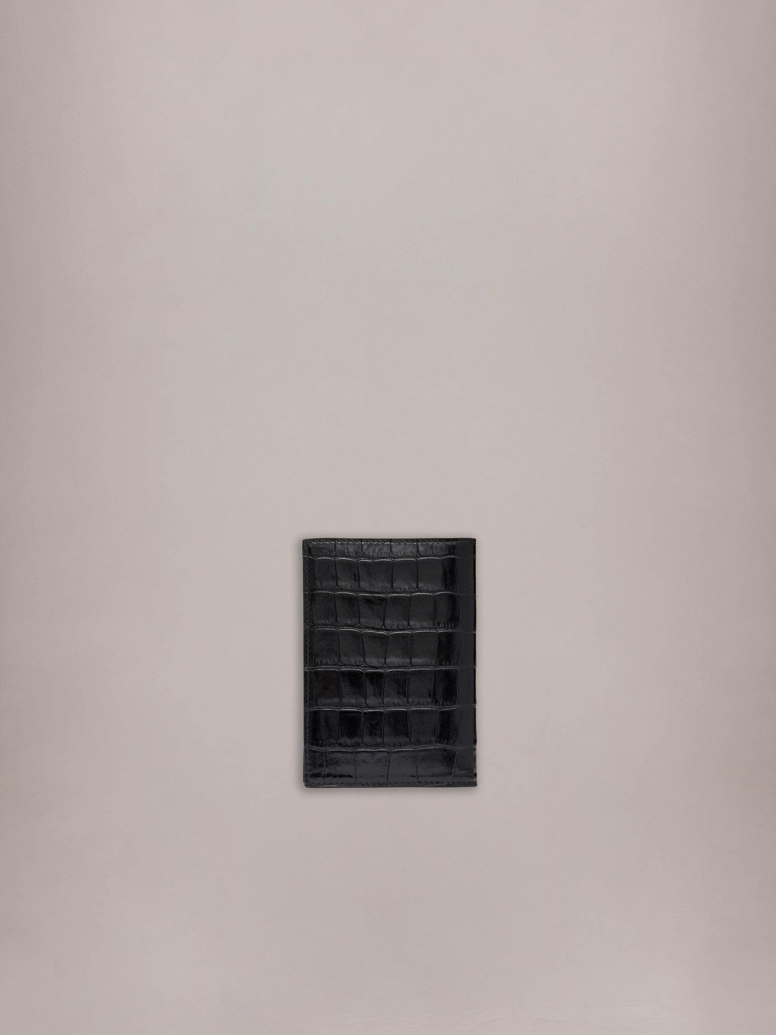 CROC EMBOSSED CARD HOLDER - BLACK – AMIRI