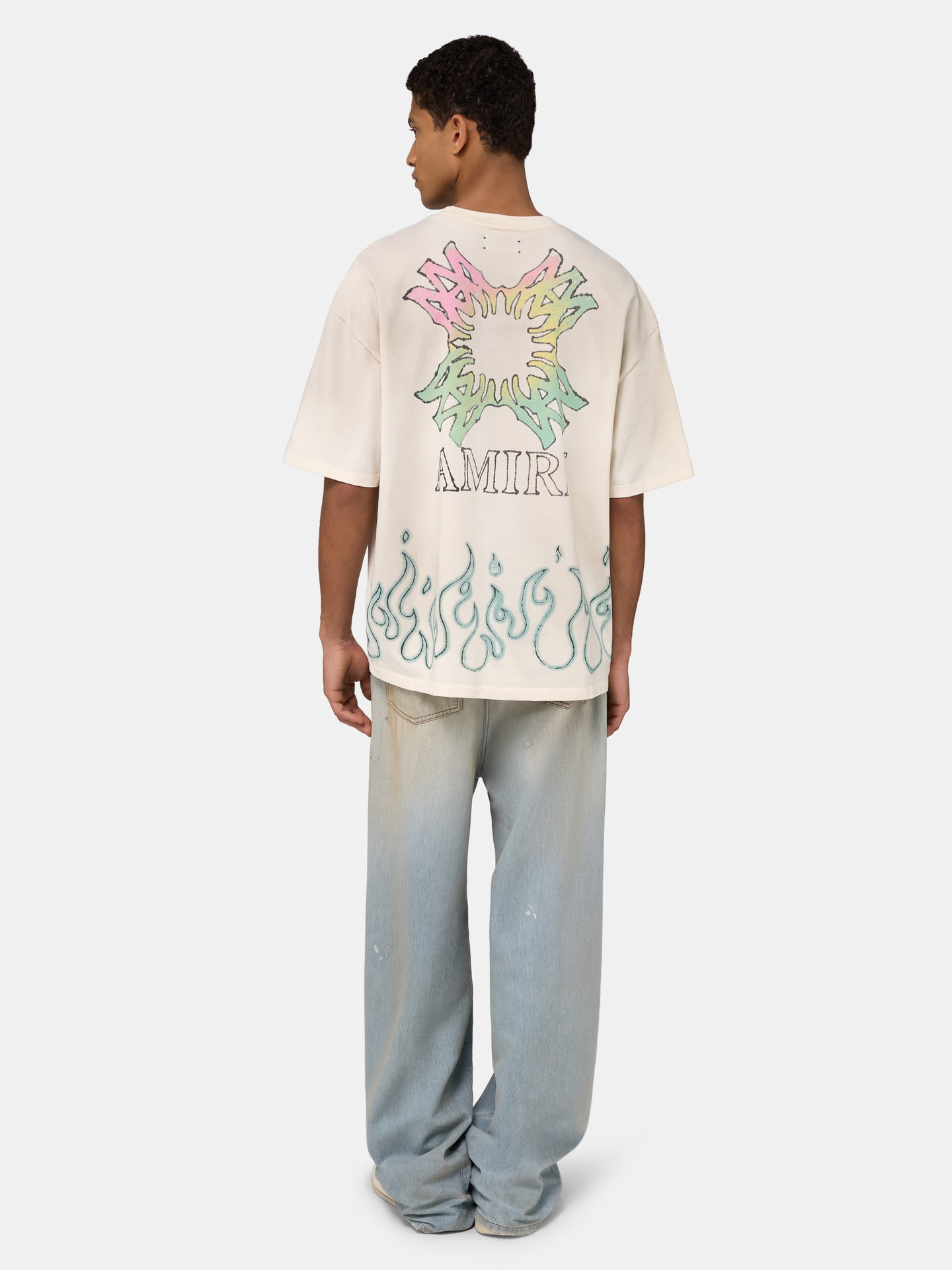 MA QUAD FLAMES OS TEE - Ivory - AMIRI