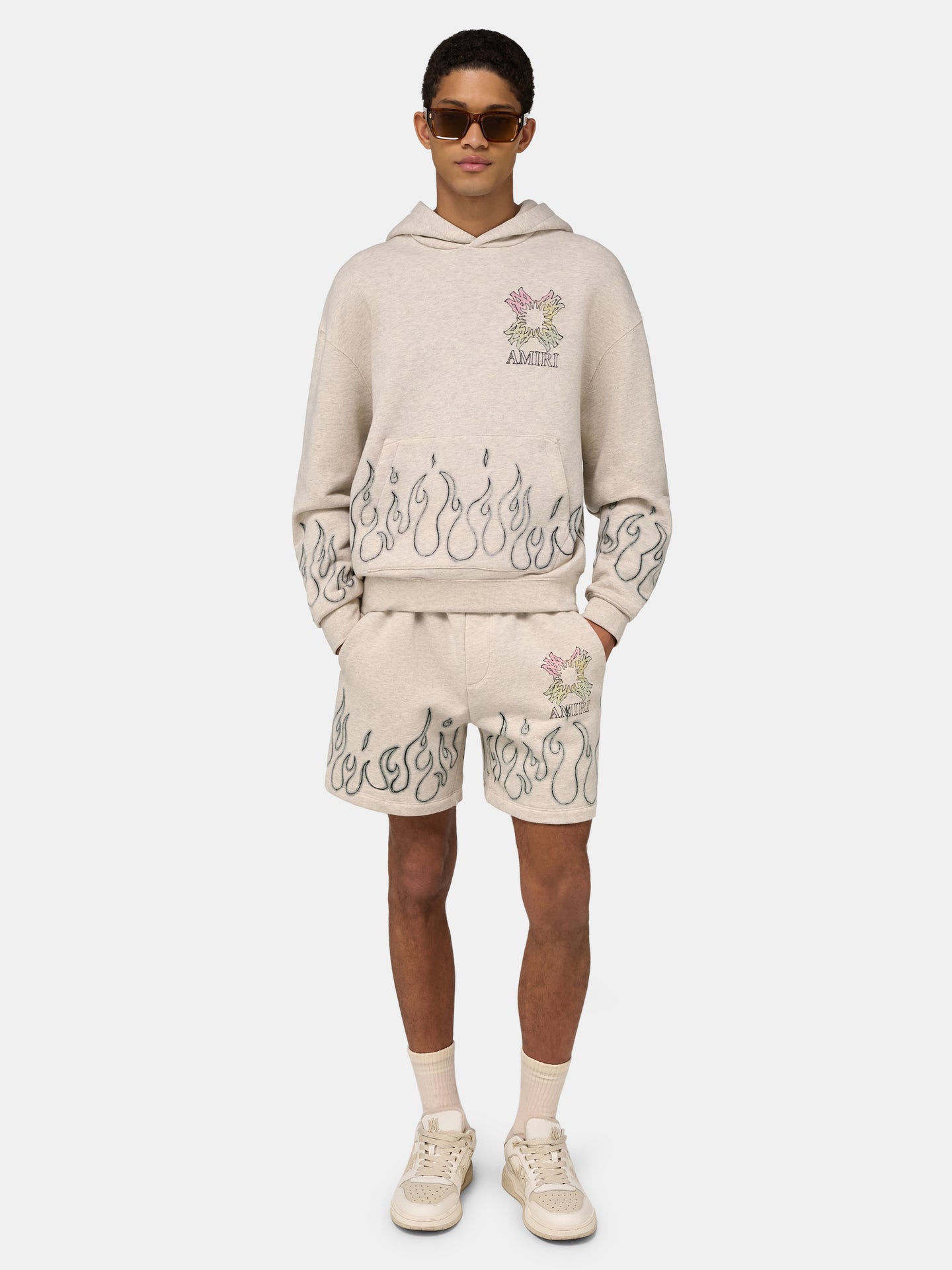 MA QUAD FLAMES SWEATSHORT - Ivory