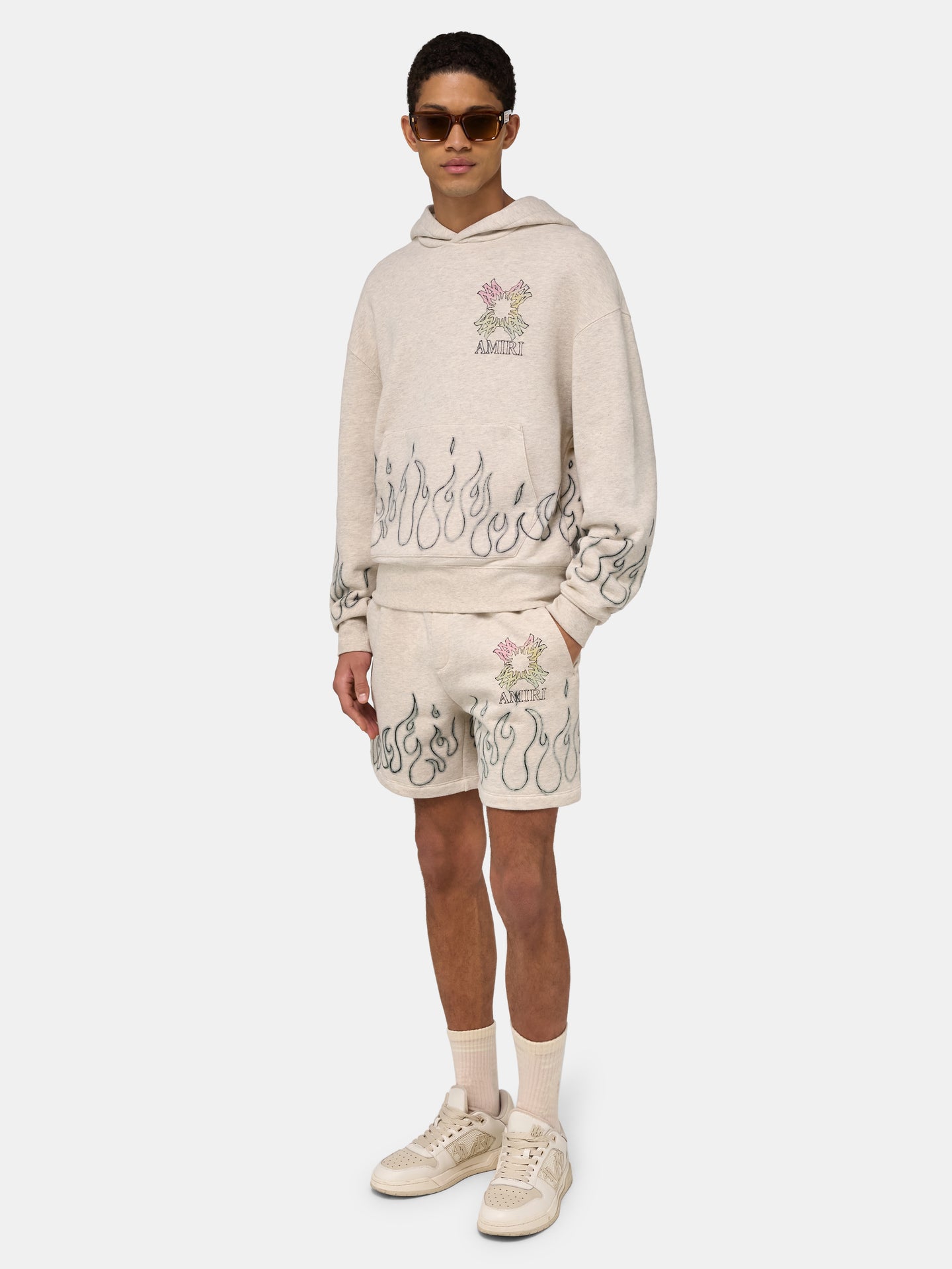 MA QUAD FLAMES SWEATSHORT - Ivory
