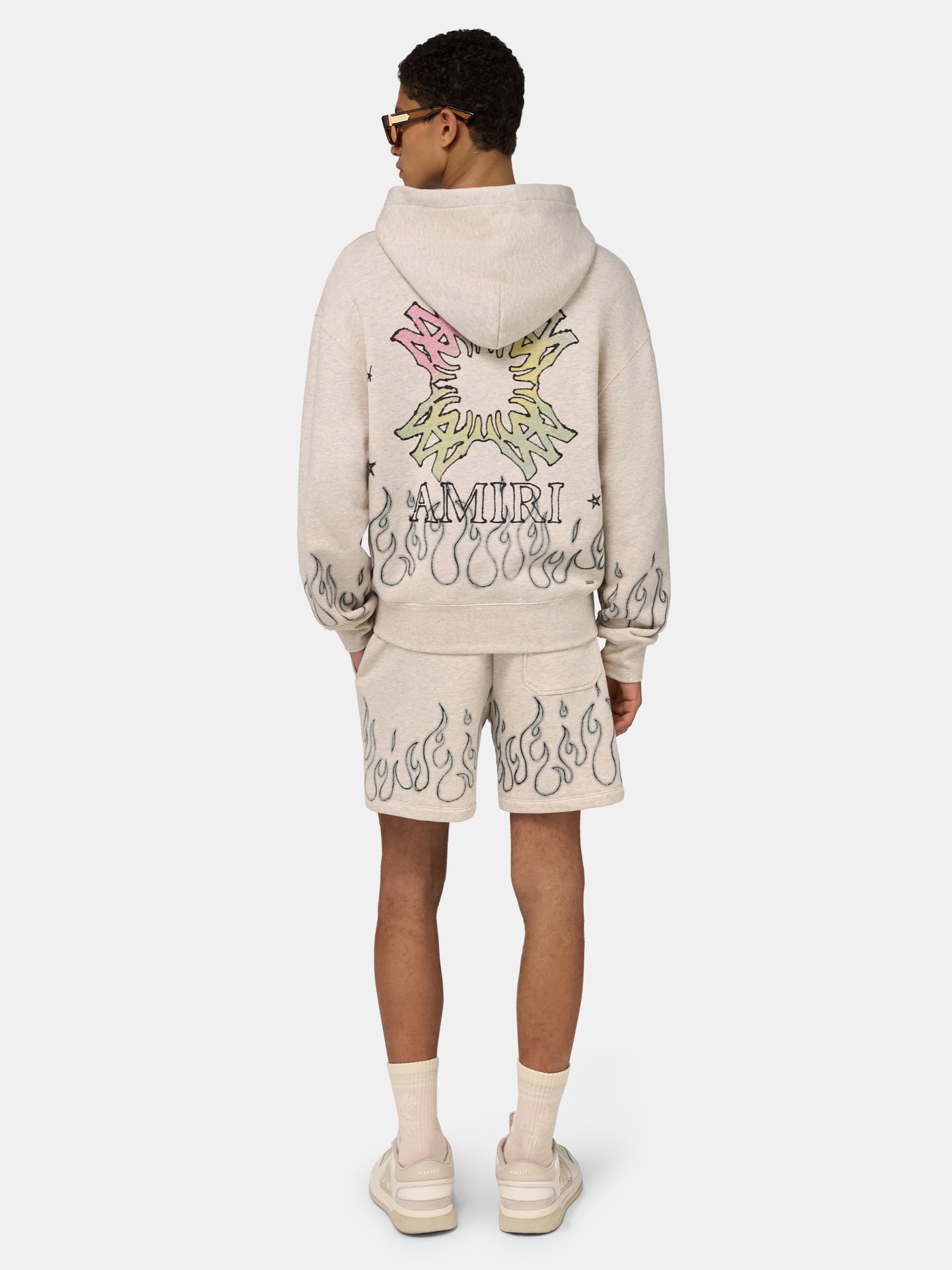 MA QUAD FLAMES SWEATSHORT - Ivory