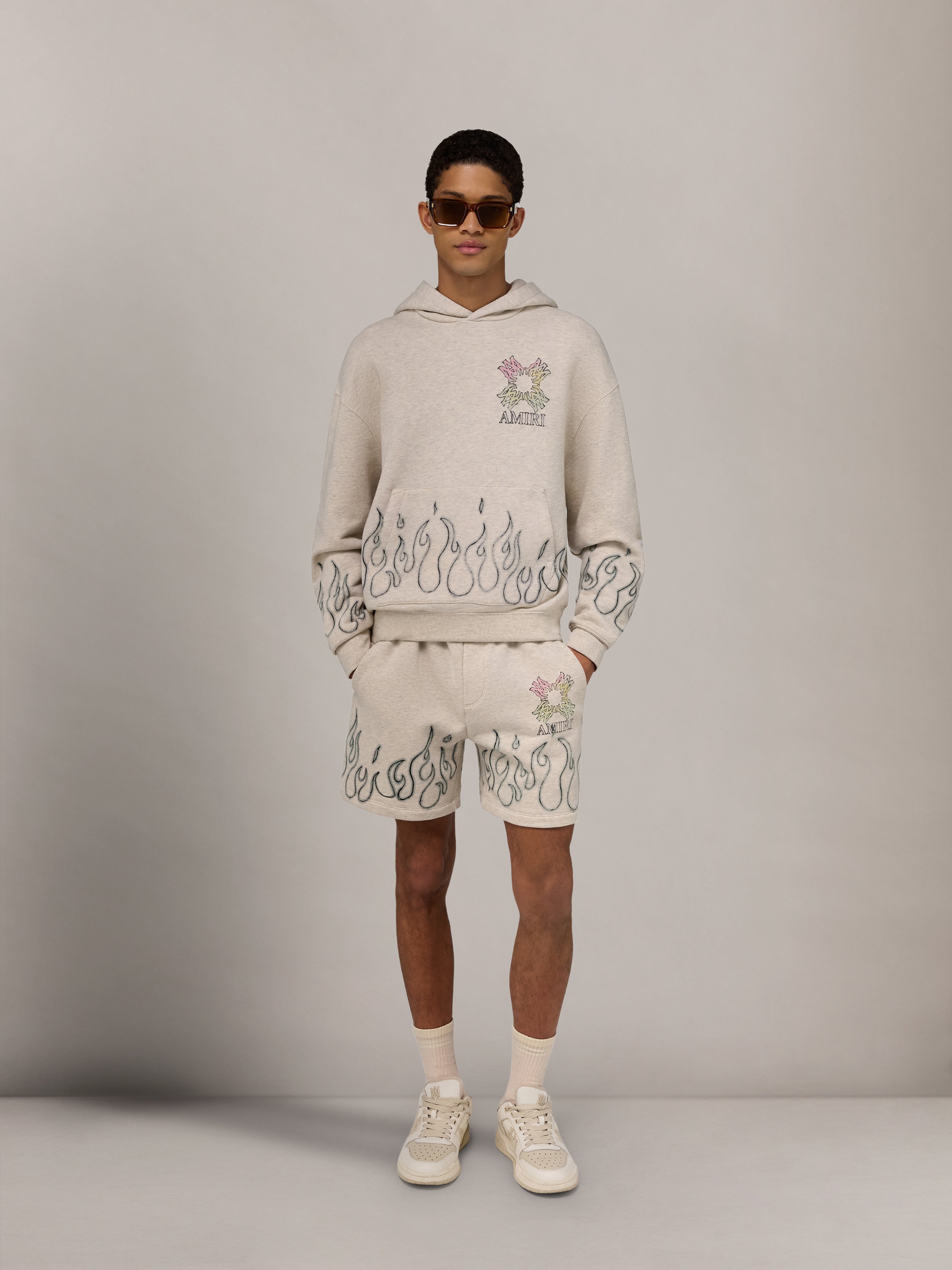 MA QUAD FLAMES OVERSIZED HOODIE - Ivory | AMIRI