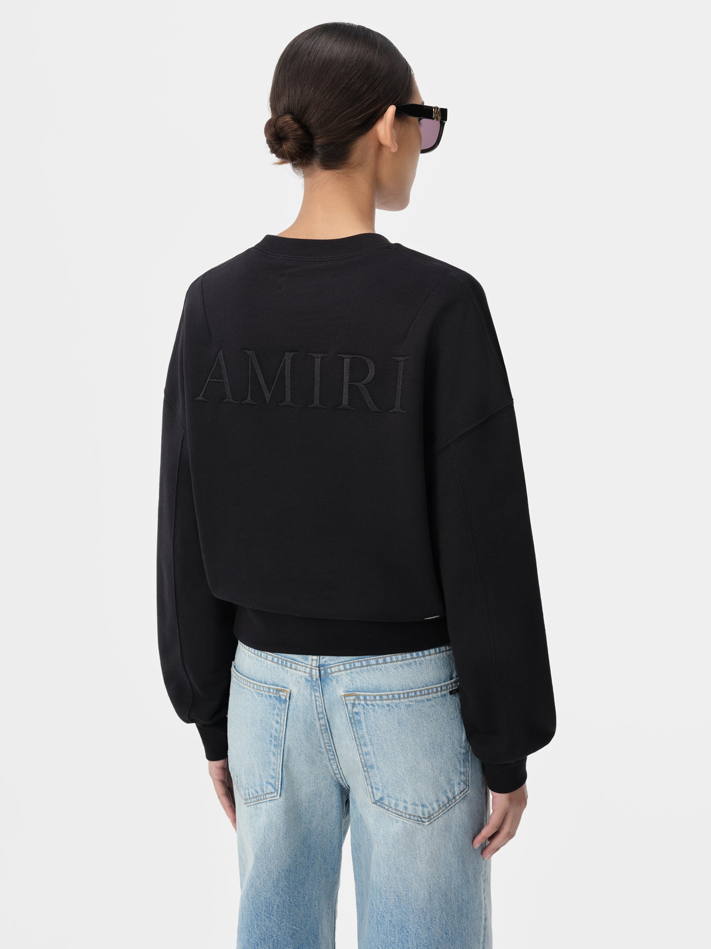 WOMEN - WOMEN'S AMIRI EMBROIDERED CREW - Black