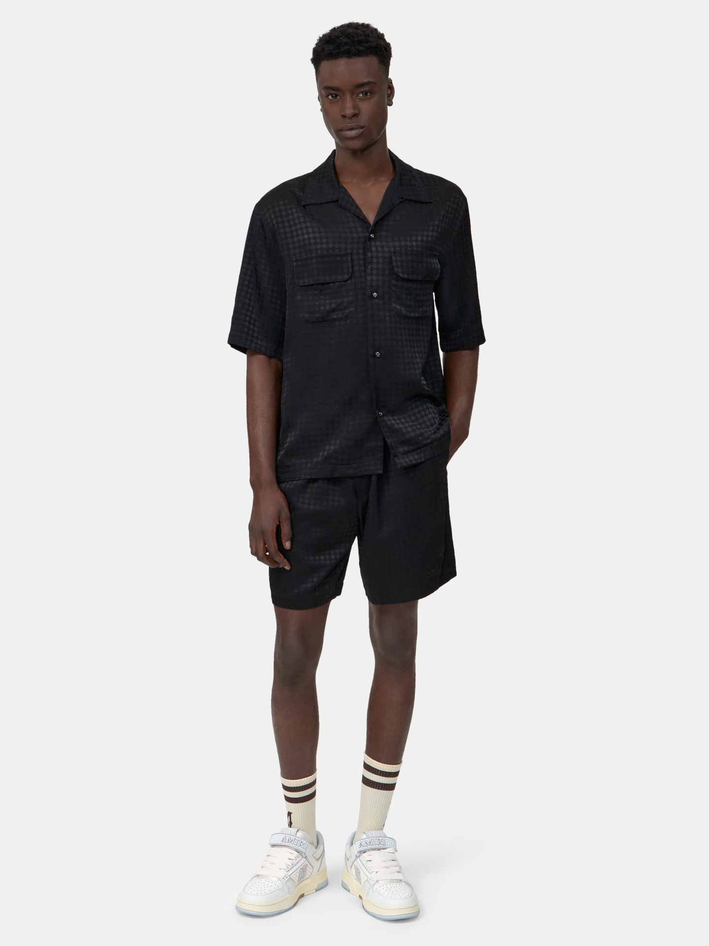 MA QUAD JACQUARD CAMP SHIRT - Black - AMIRI