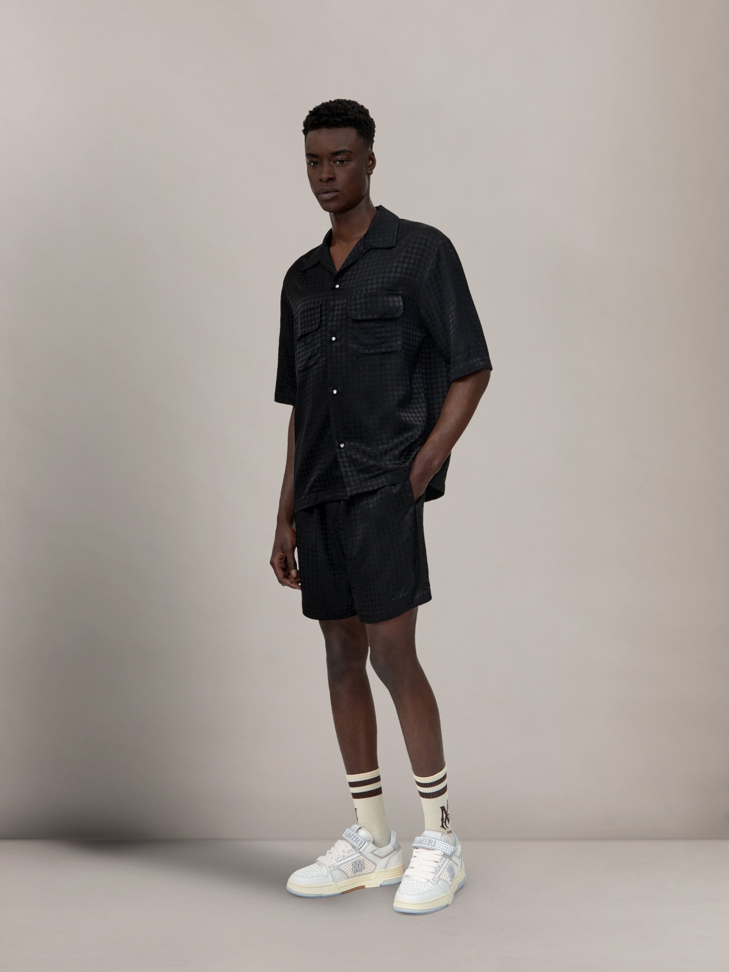 MA QUAD JACQUARD CAMP SHIRT - Black