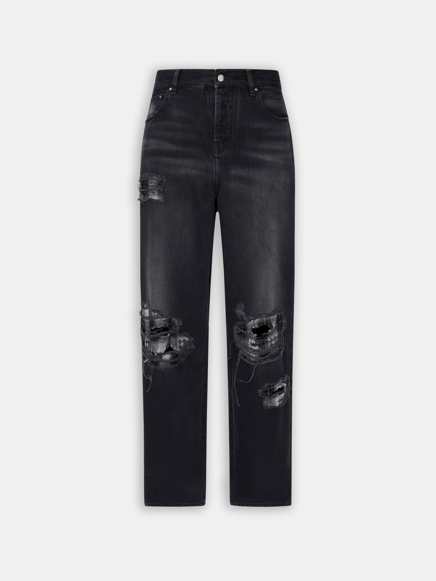 FLANNEL REPAIR BAGGY JEAN - STEEL BLACK - AMIRI