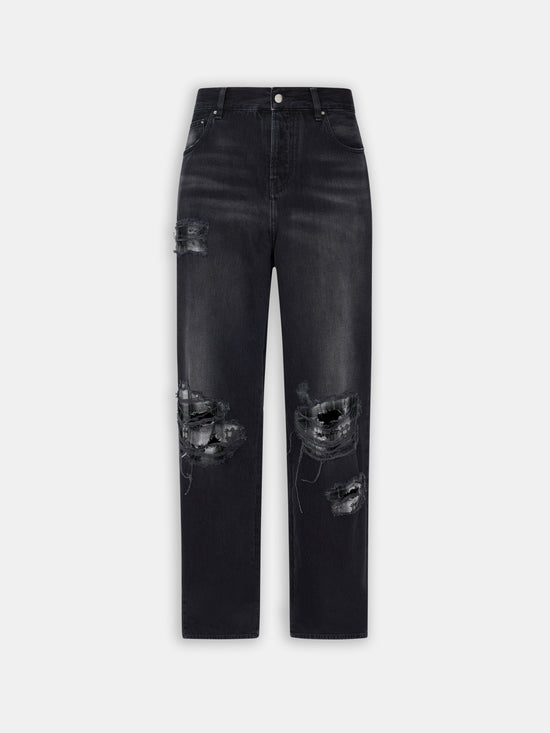 FLANNEL REPAIR BAGGY JEAN - STEEL BLACK - AMIRI