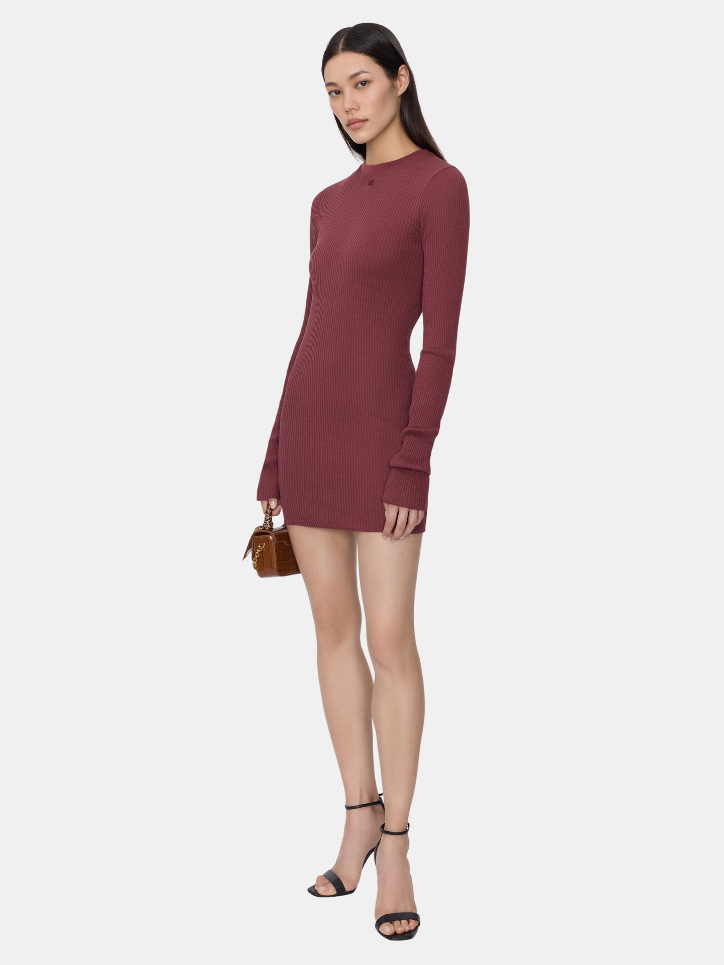 WOMEN - WOMEN'S MA LONG SLEEVE MINI DRESS - WINE - AMIRI