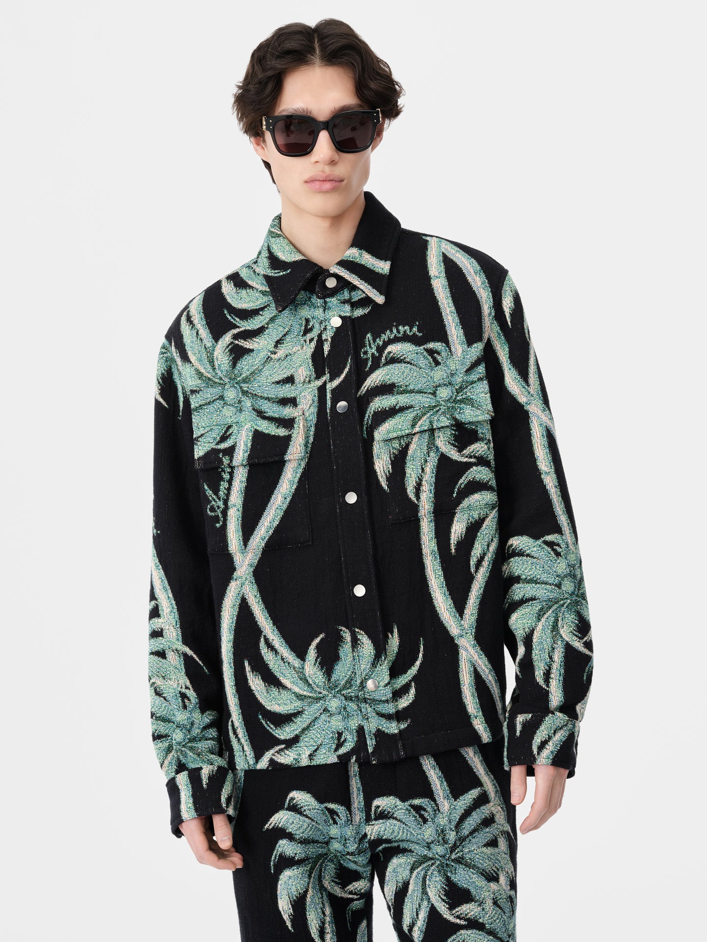 TWISTED PALMS TAPESTRY OVERSHIRT - Black