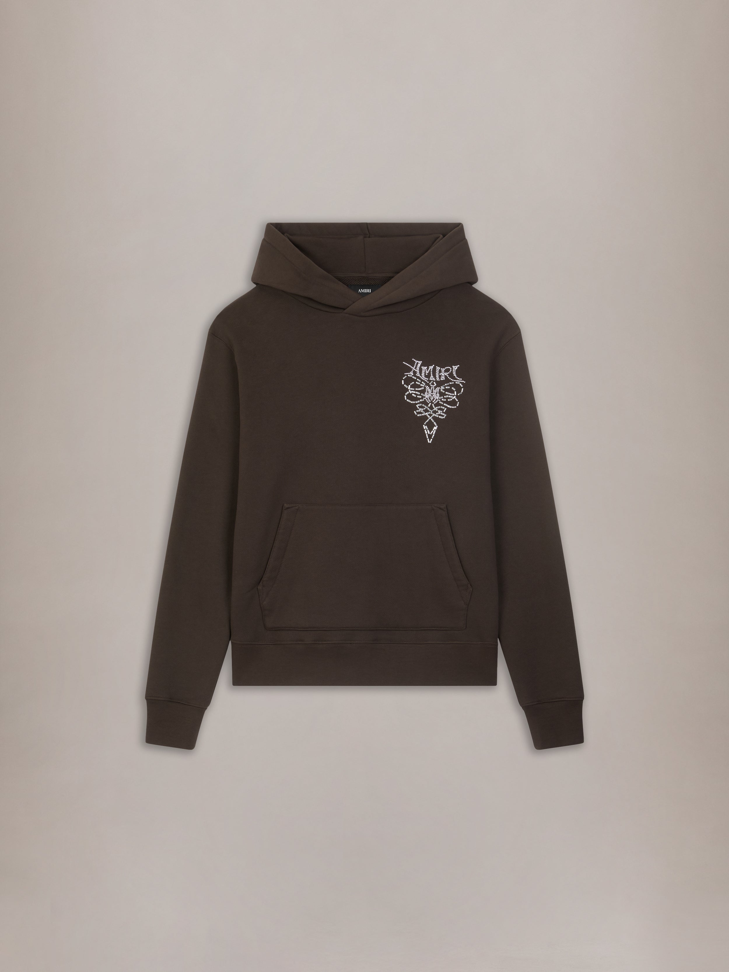 BONES FLEECE ZIP HOODIE - Dark Brown – AMIRI