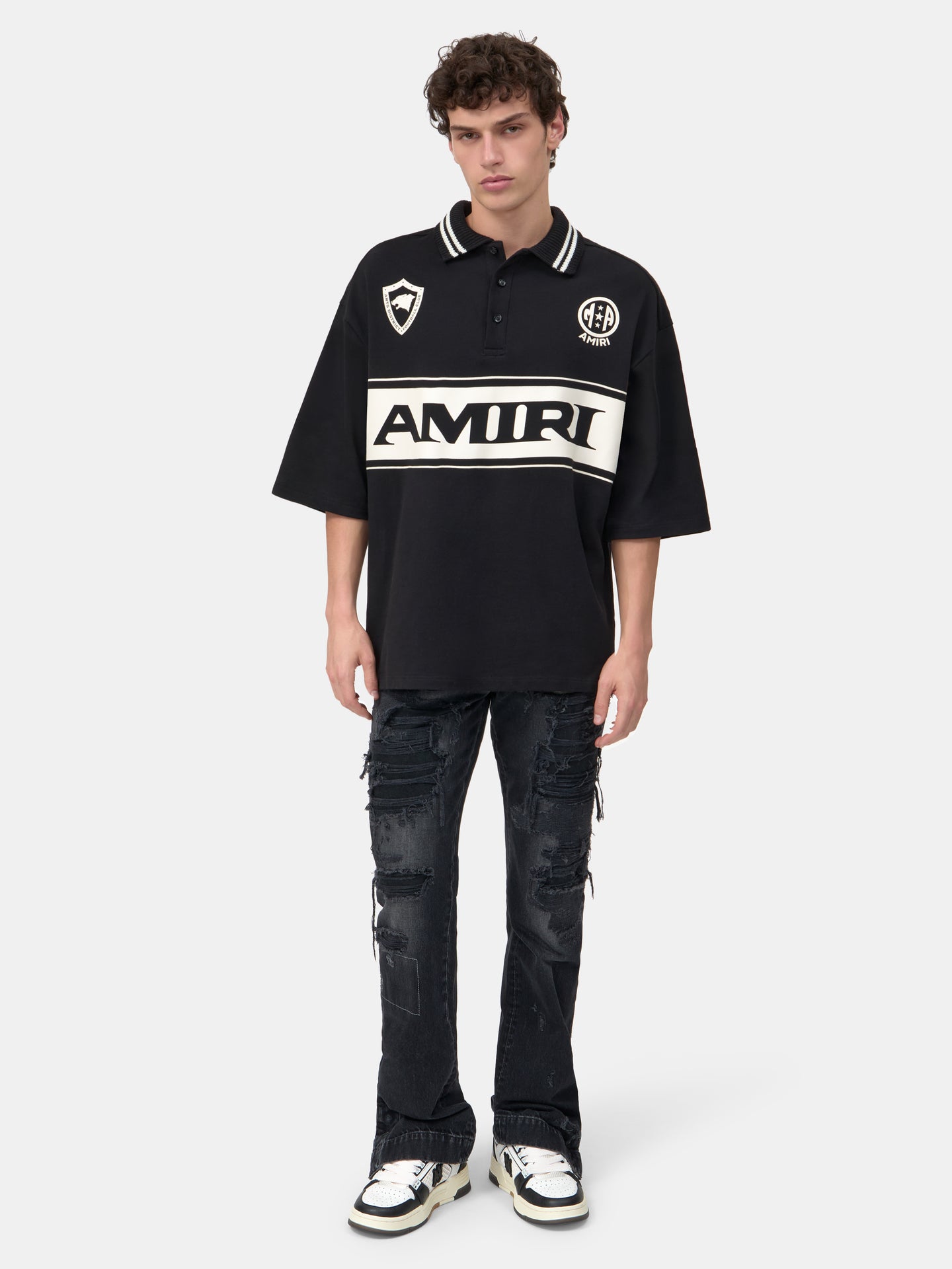 AMIRI SPORT OVERSIZED POLO - Black - AMIRI