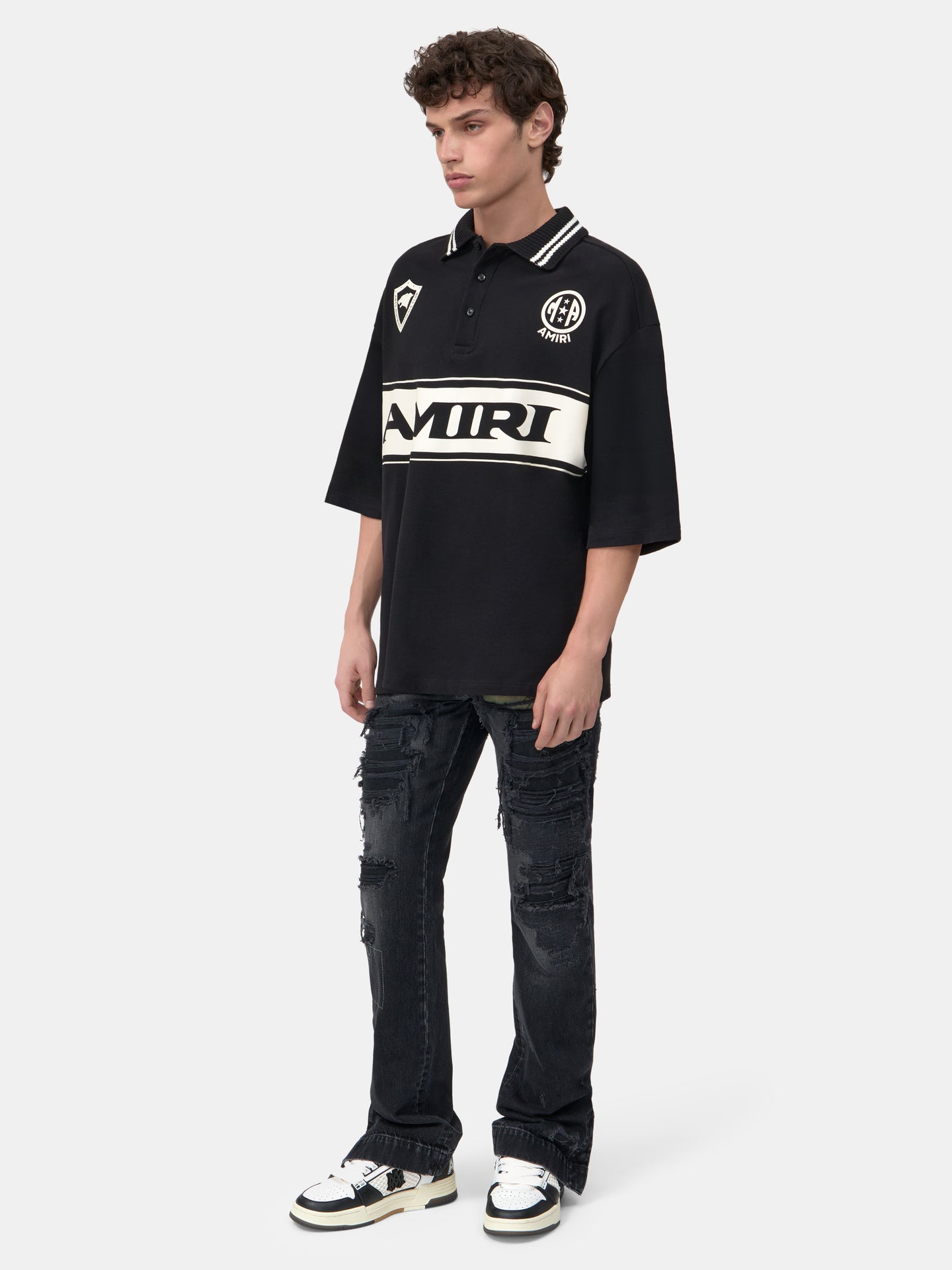 AMIRI SPORT OVERSIZED POLO - Black - AMIRI