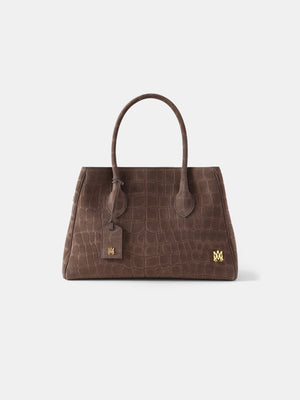 WOMEN - WOMEN'S SUEDE CROC HONEY 40 TOTE - Dark Brown